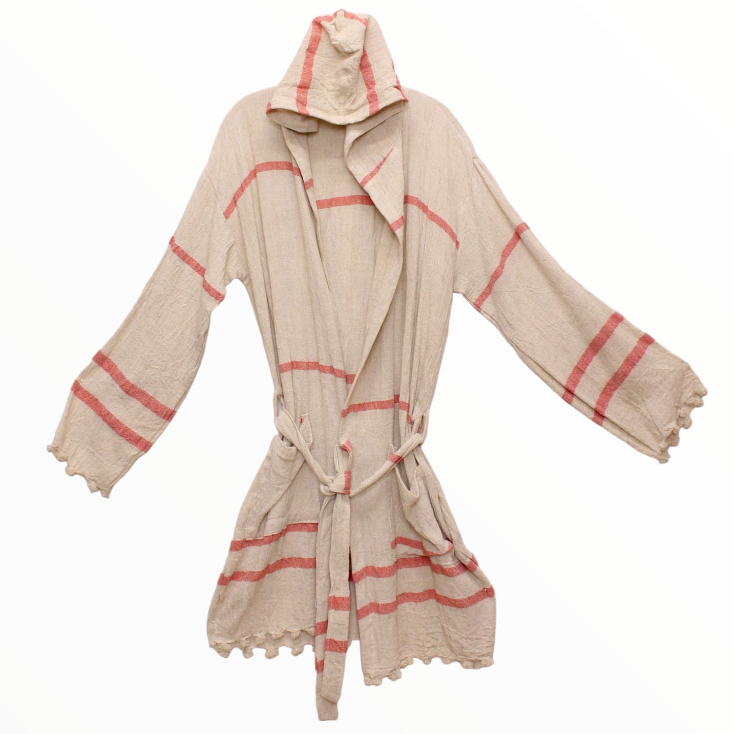 Hand-Woven Pure Raw Silk Turkish Towel Bathrobe