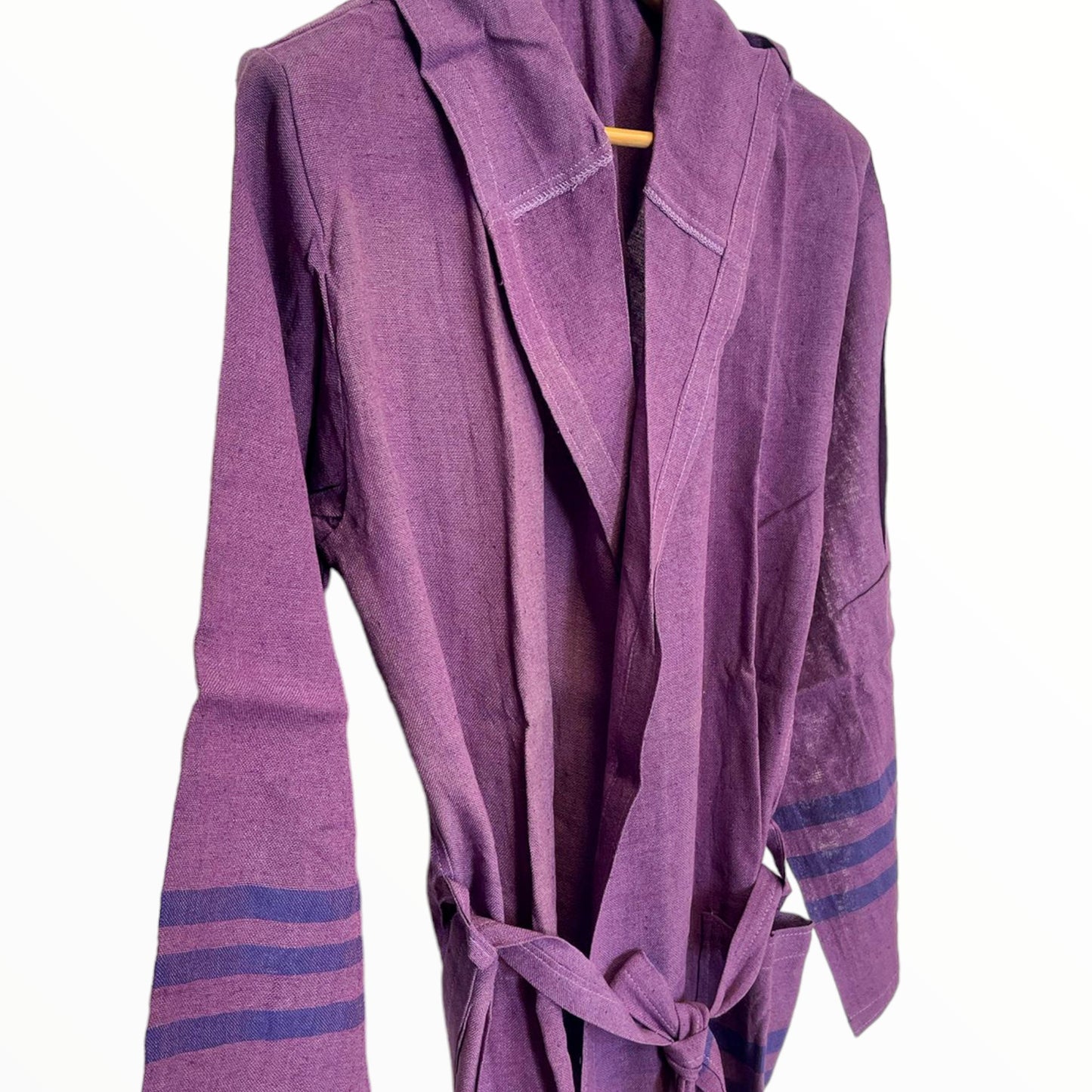 Hand-Woven Pure Raw Silk Turkish Towel Bathrobe