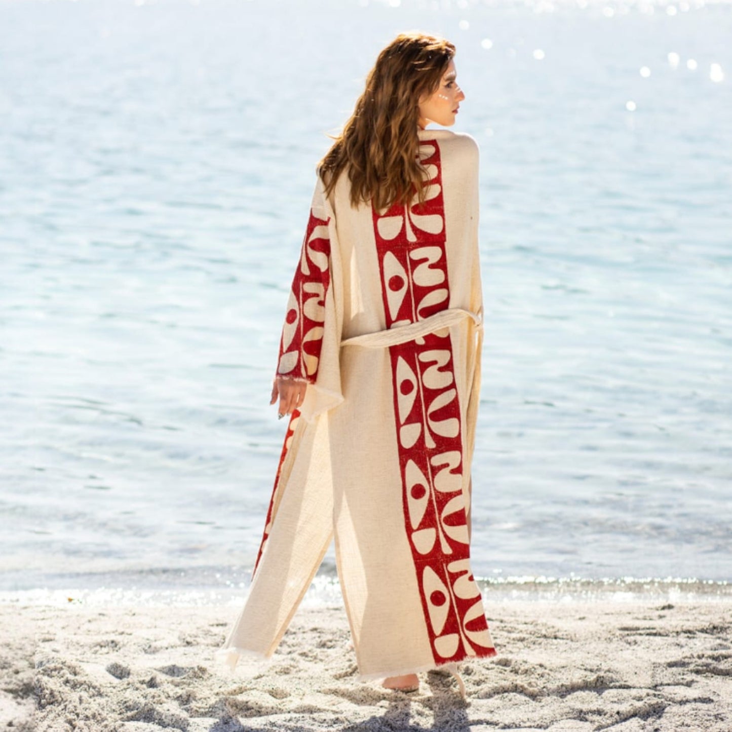 Hand Woven Linen Kimono Robe