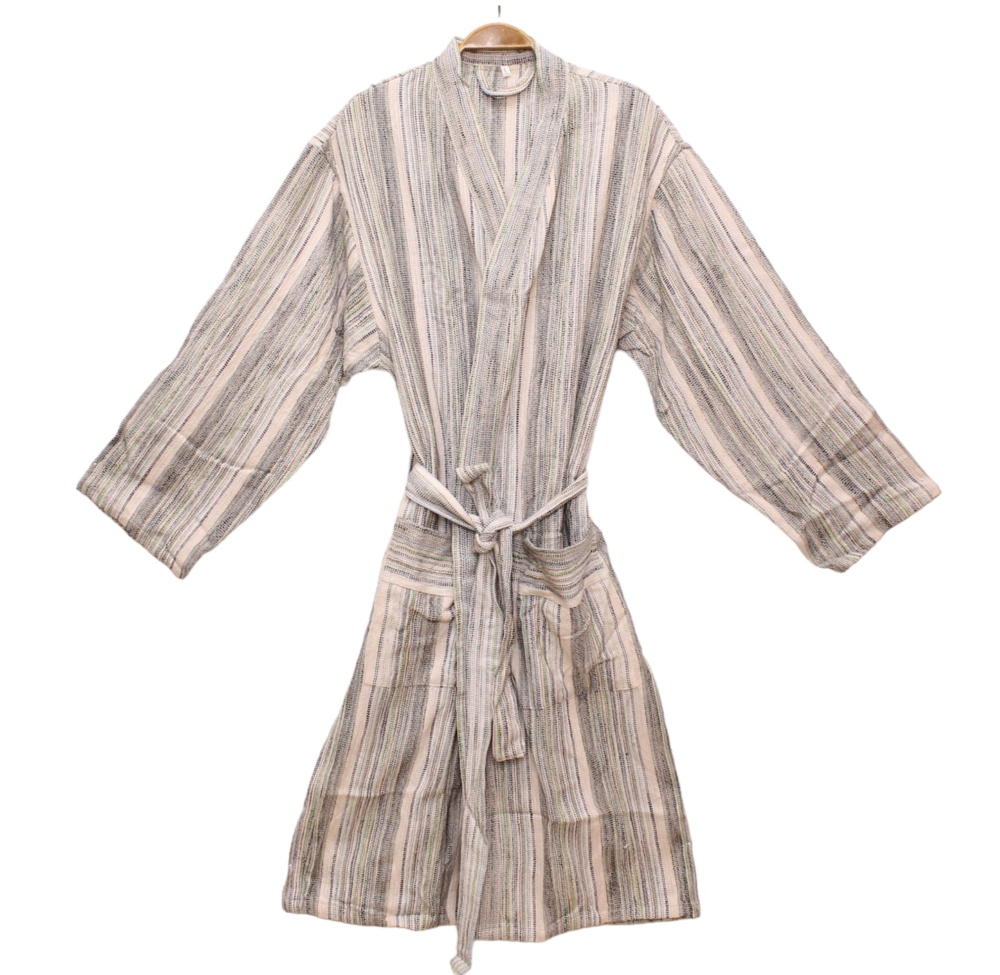 Hand Woven Linen Stripe Design Antiochia Pestemal Bathrobe