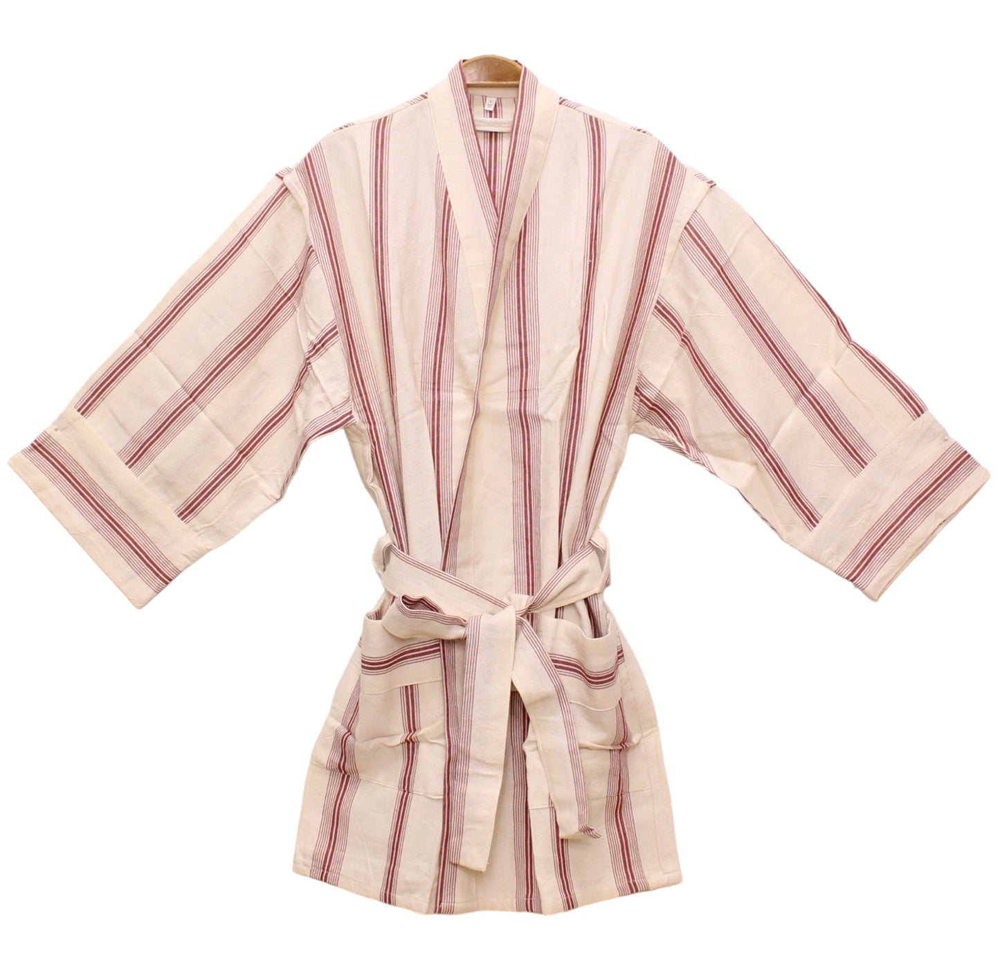 Hand Woven Linen Stripe Design Antiochia Pestemal Bathrobe
