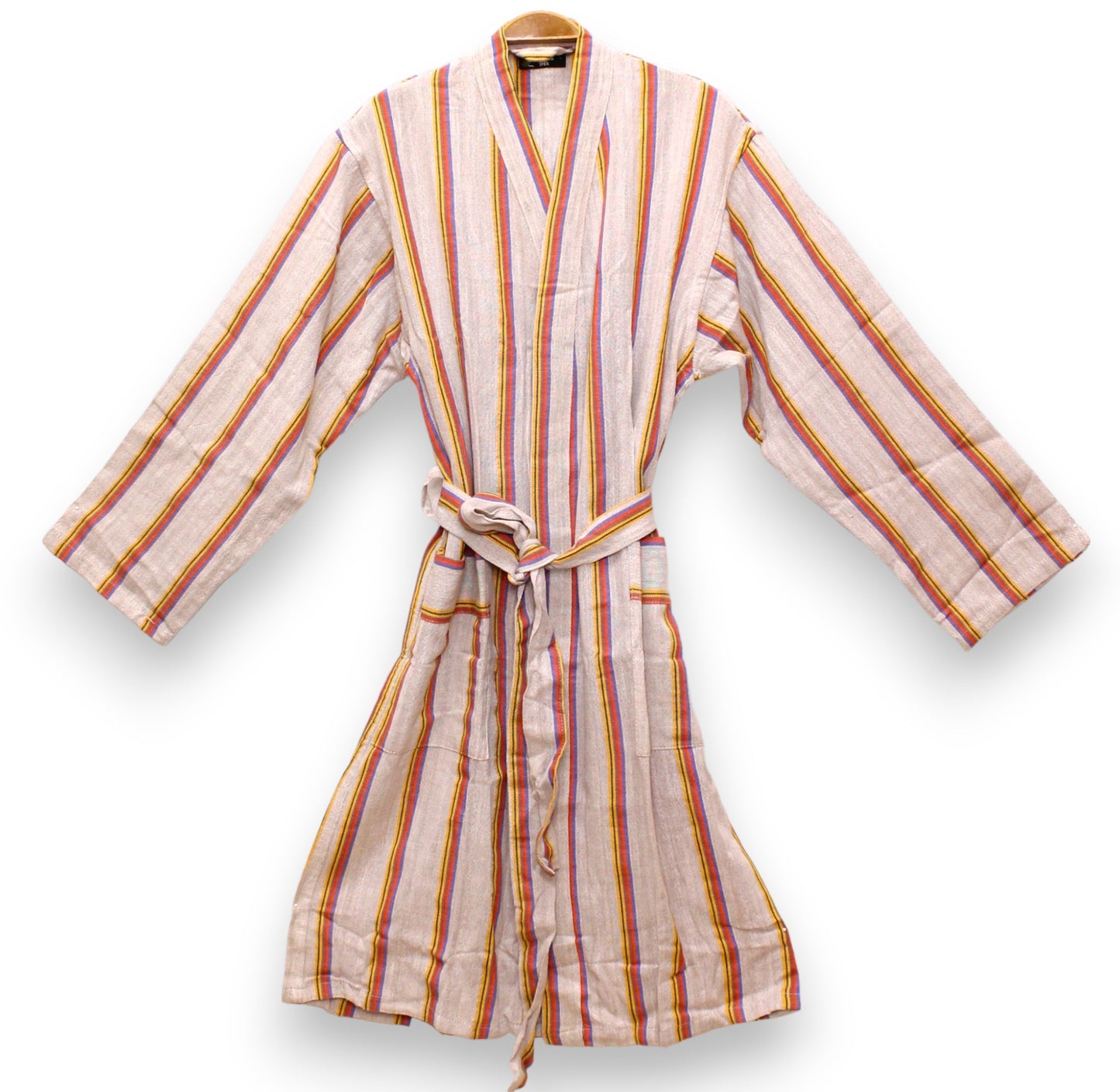 Hand Woven Linen Stripe Design Antiochia Pestemal Bathrobe