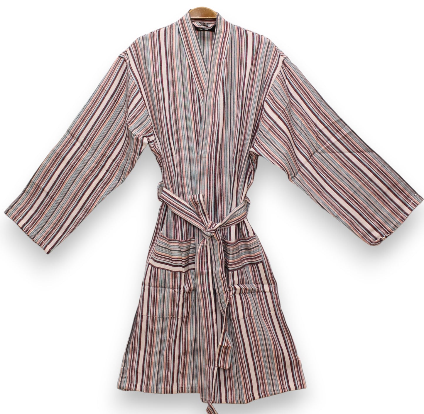 Hand Woven Linen Stripe Design Antiochia Pestemal Bathrobe