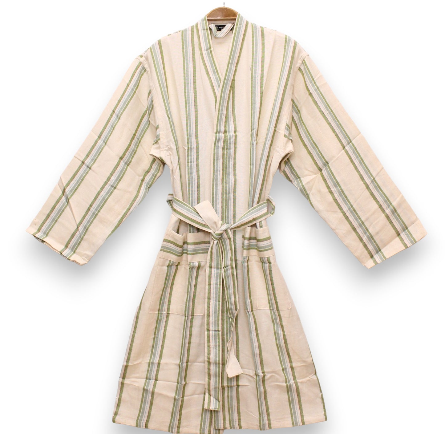 Hand Woven Linen Stripe Design Antiochia Pestemal Bathrobe