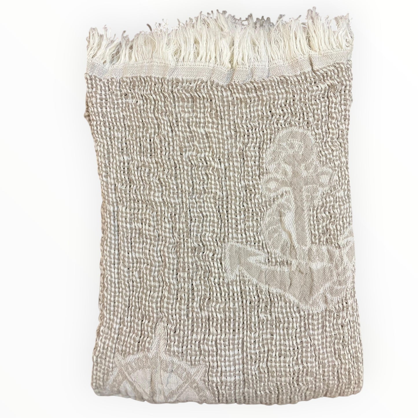 Handmade Natural Cotton Muslin Turkish Towel – Brown Marine Design