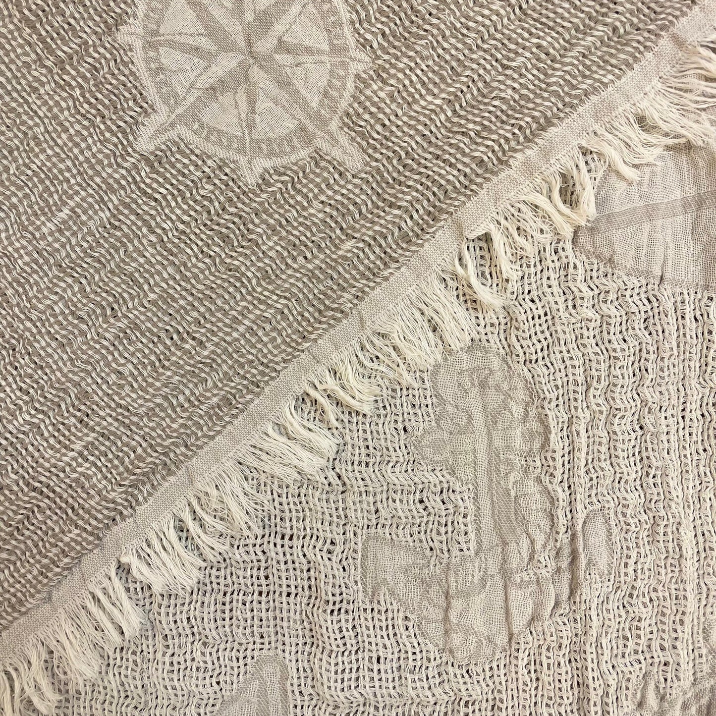 Handmade Natural Cotton Muslin Turkish Towel – Brown Marine Design