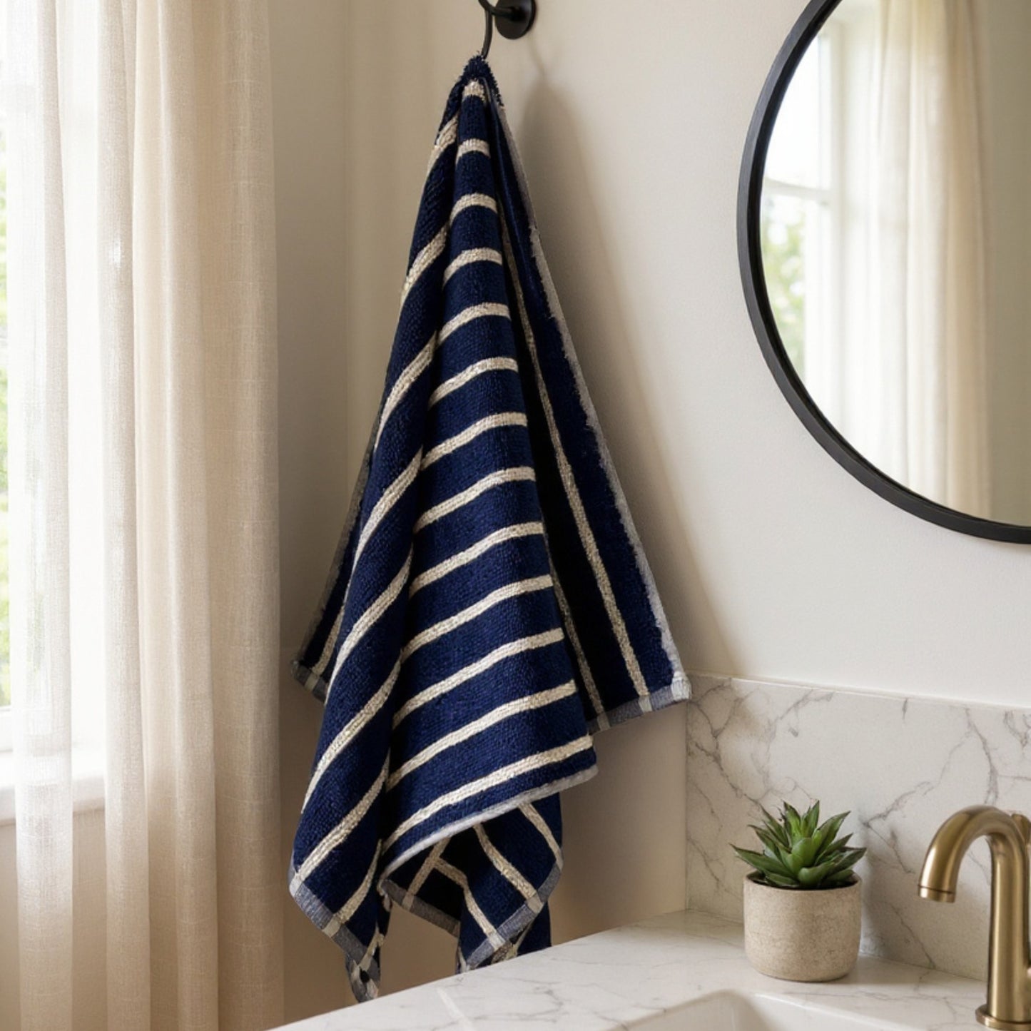 Handmade Natural Cotton Turkish Hand Towel – Stripe Collection