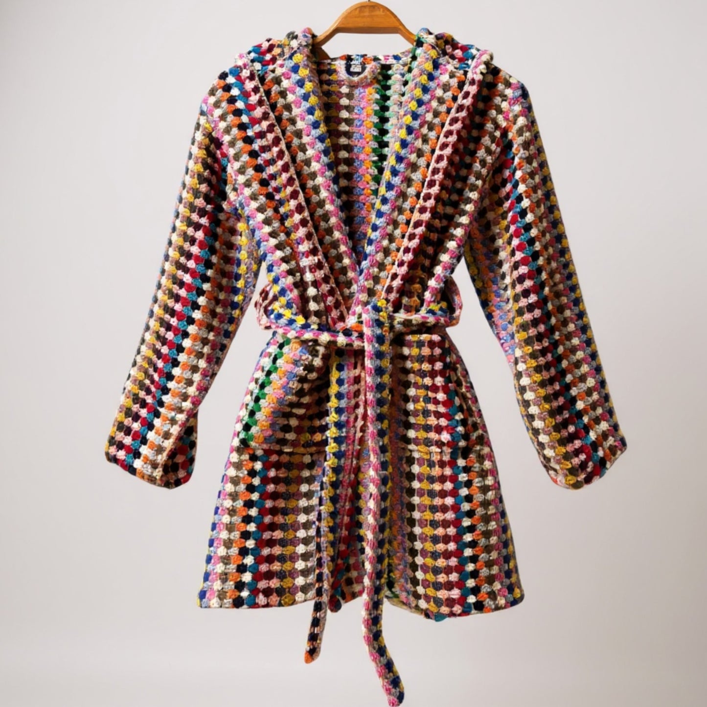 Handwoven Natural Turkish Cotton Terry Kids Bathrobe – PomPom Design