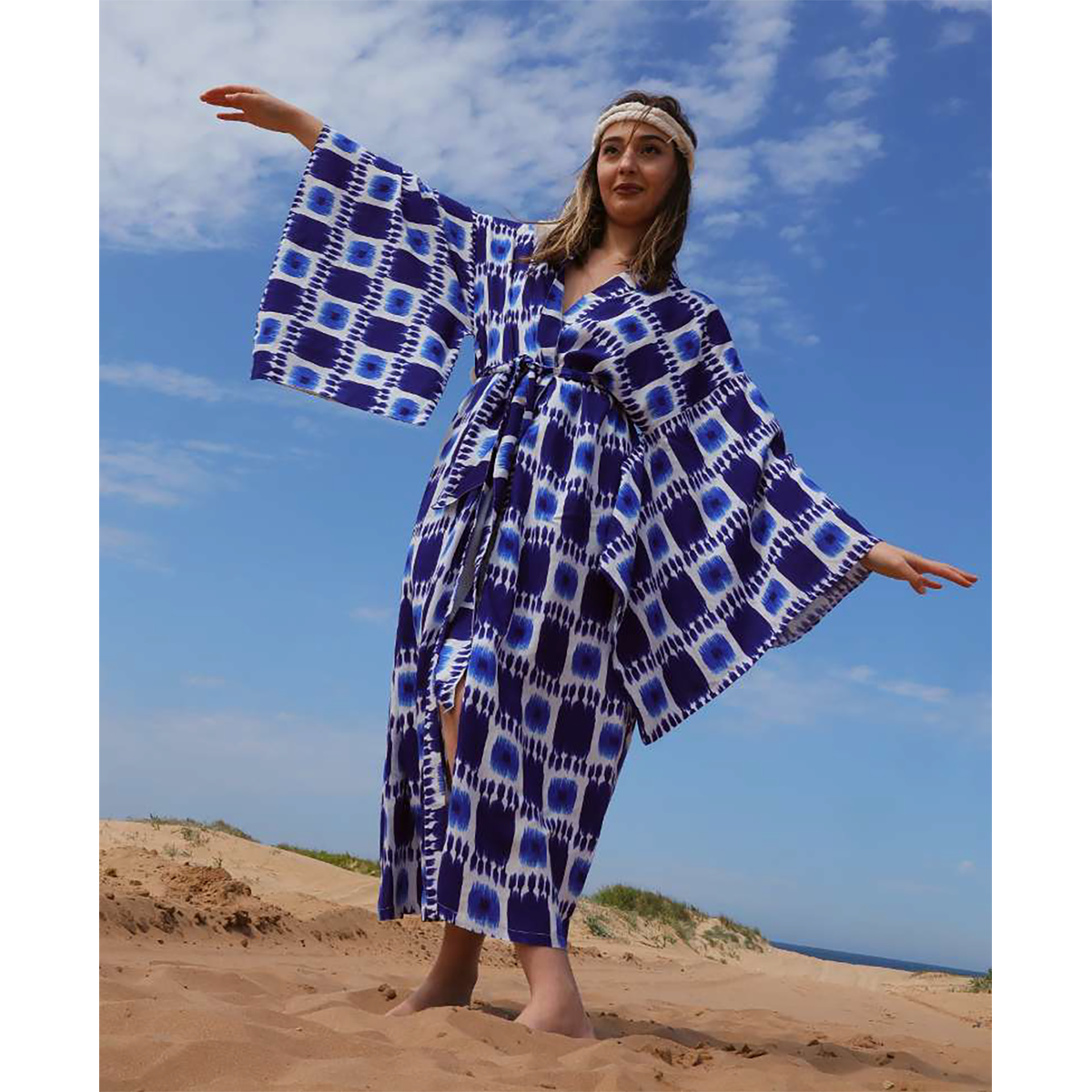 Herbal Silk Kimono Kaftan