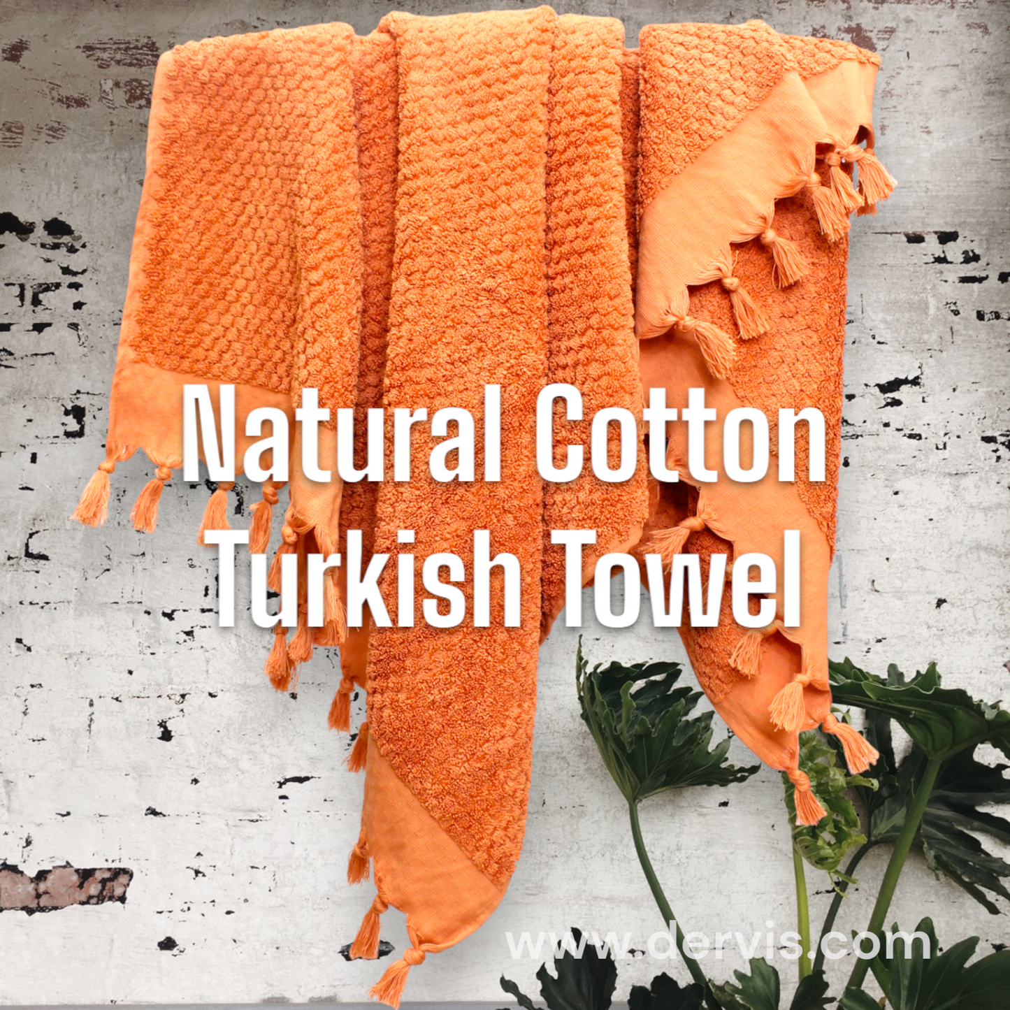 Elegant Natural Cotton Hand-Woven Turkish Terry Hammam Towel