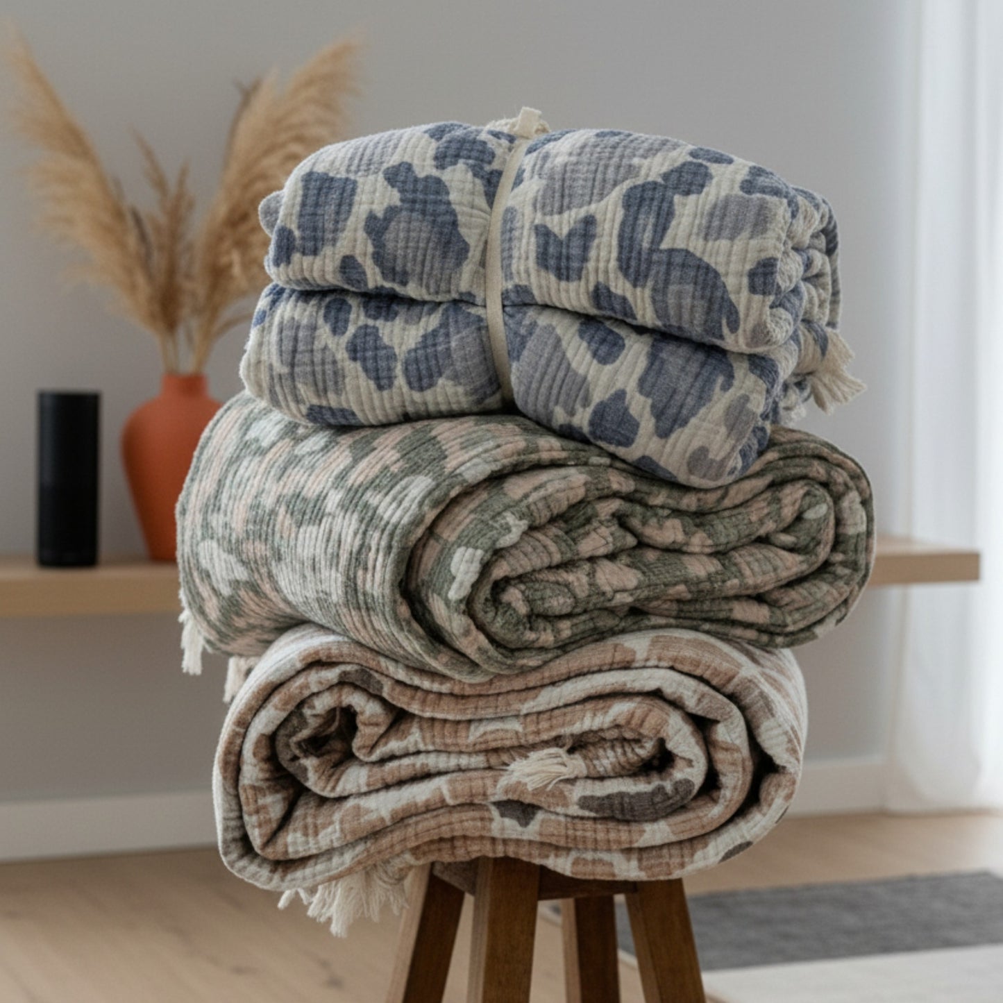 Leopard Design 4-Layer Muslin Bedspread – Elegant, Comfortable & Naturally Crafted