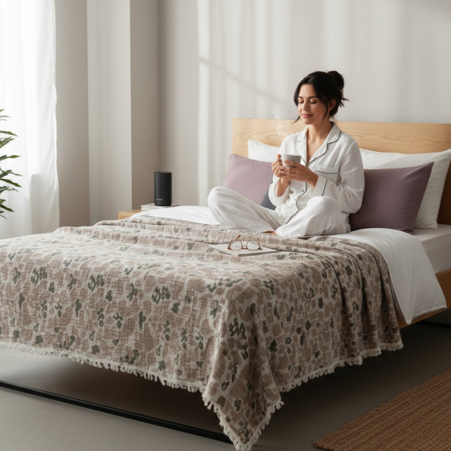 Leopard Design 4-Layer Muslin Bedspread – Elegant, Comfortable & Naturally Crafted