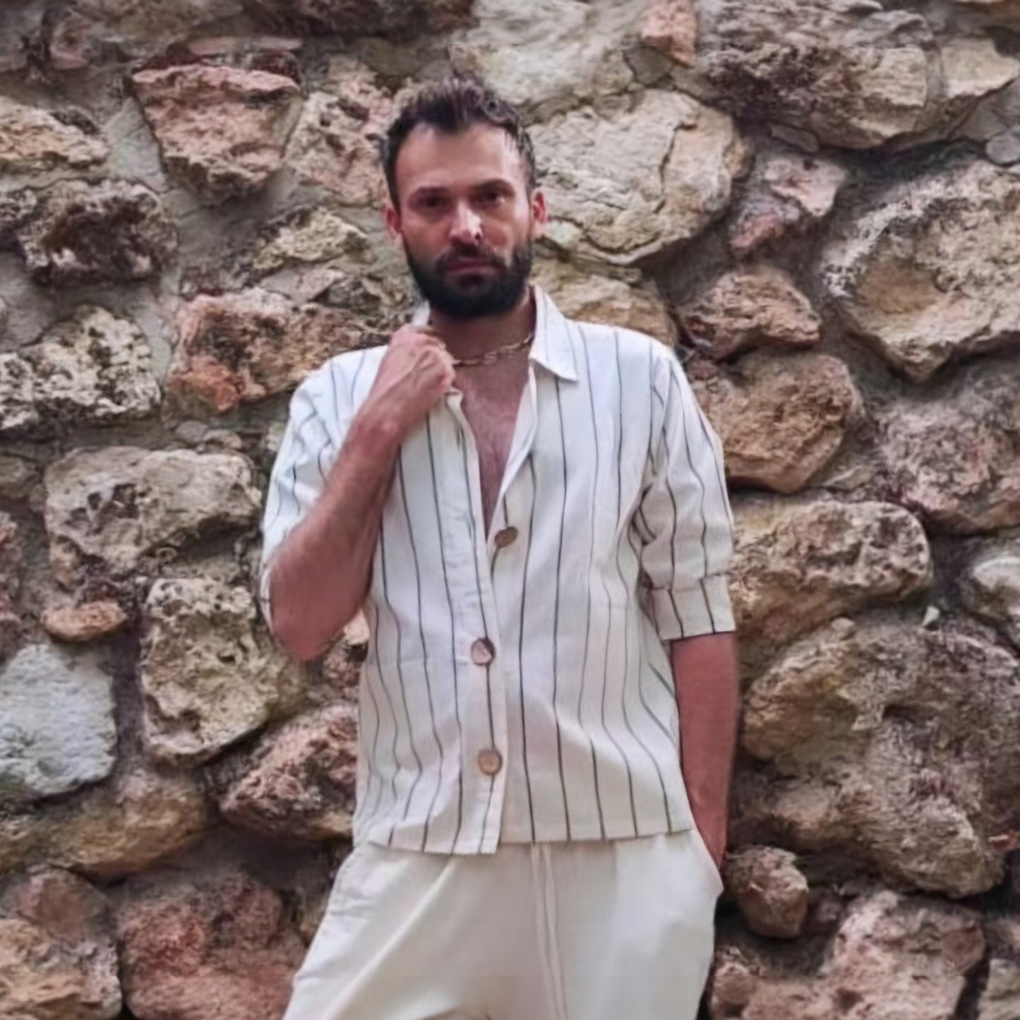 Hand-Woven Linen Men's Shirt