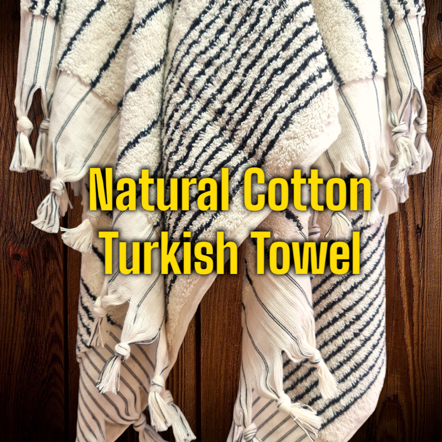 Natural Cotton Hand-Woven Turkish Terry Hammam Towel