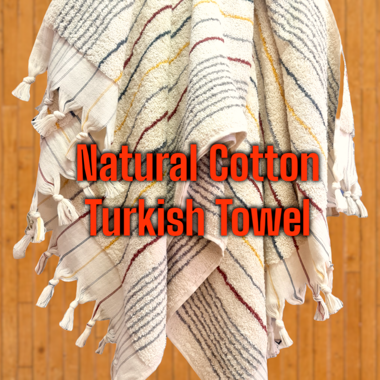 Natural Cotton Hand-Woven Turkish Terry Hammam Towel