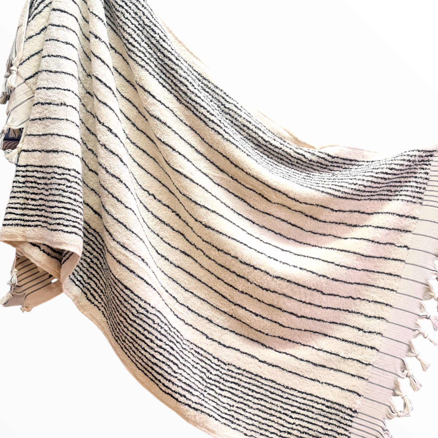 Natural Cotton Hand-Woven Turkish Terry Hammam Towel