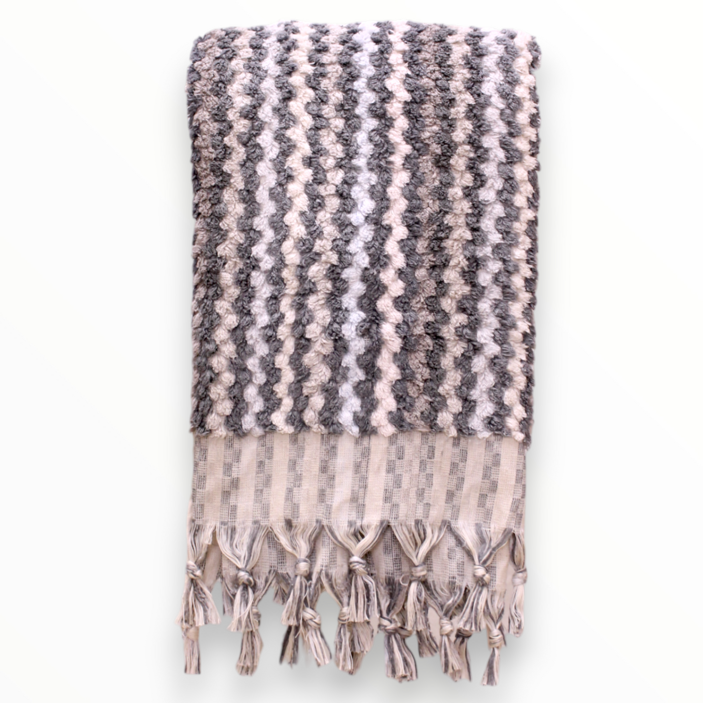 Designer Natural Cotton Hand-Woven Turkish Terry Hammam Towel