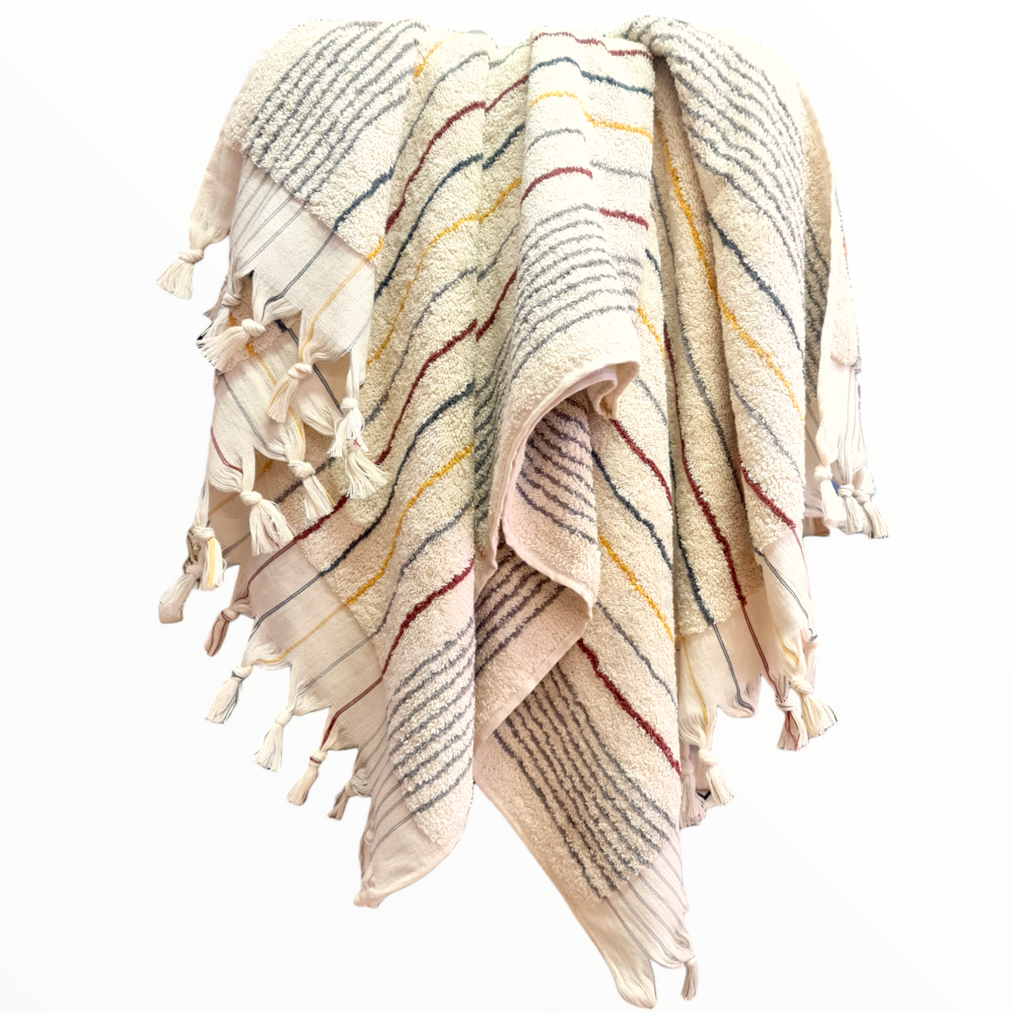 Natural Cotton Hand-Woven Turkish Terry Hammam Towel