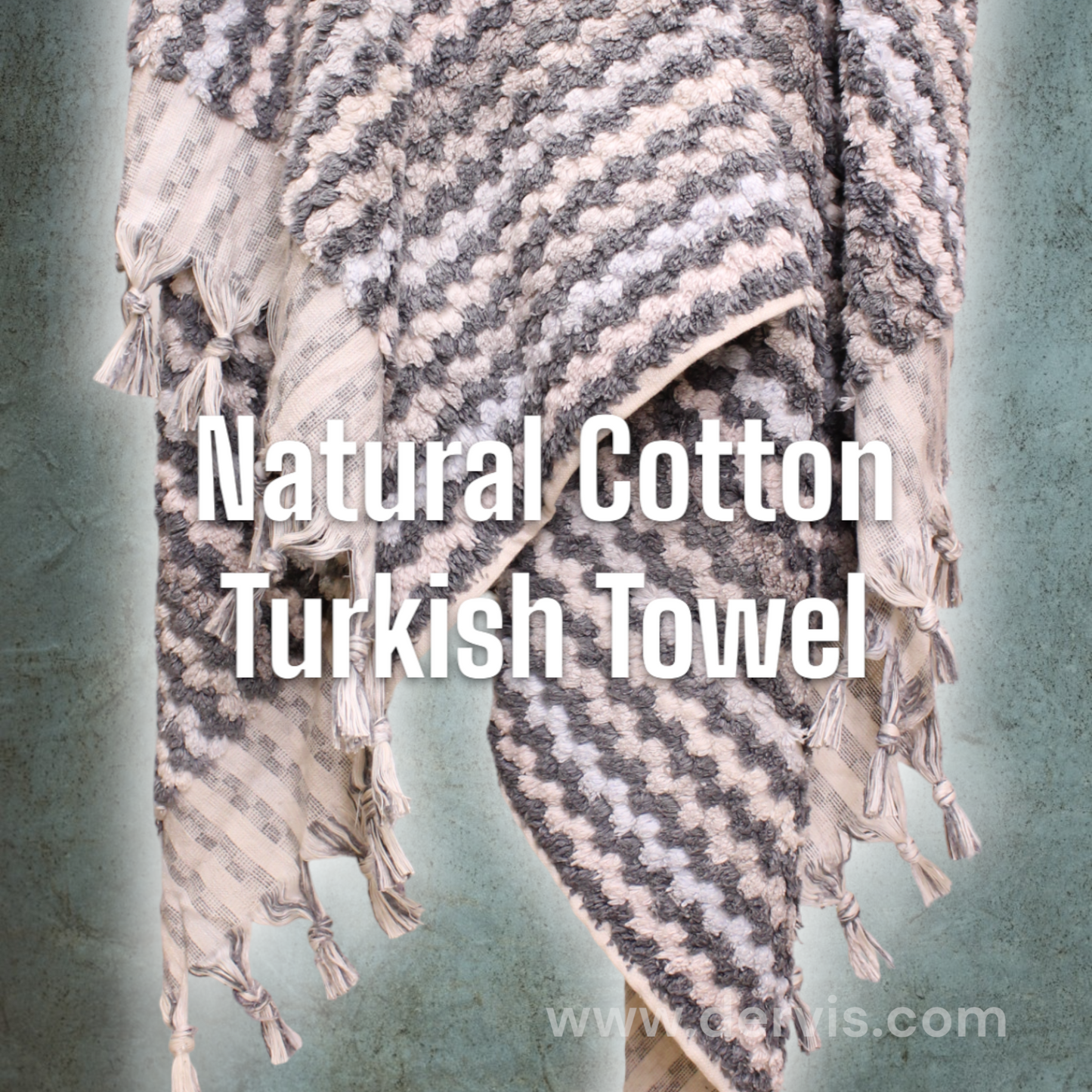 Designer Natural Cotton Hand-Woven Turkish Terry Hammam Towel