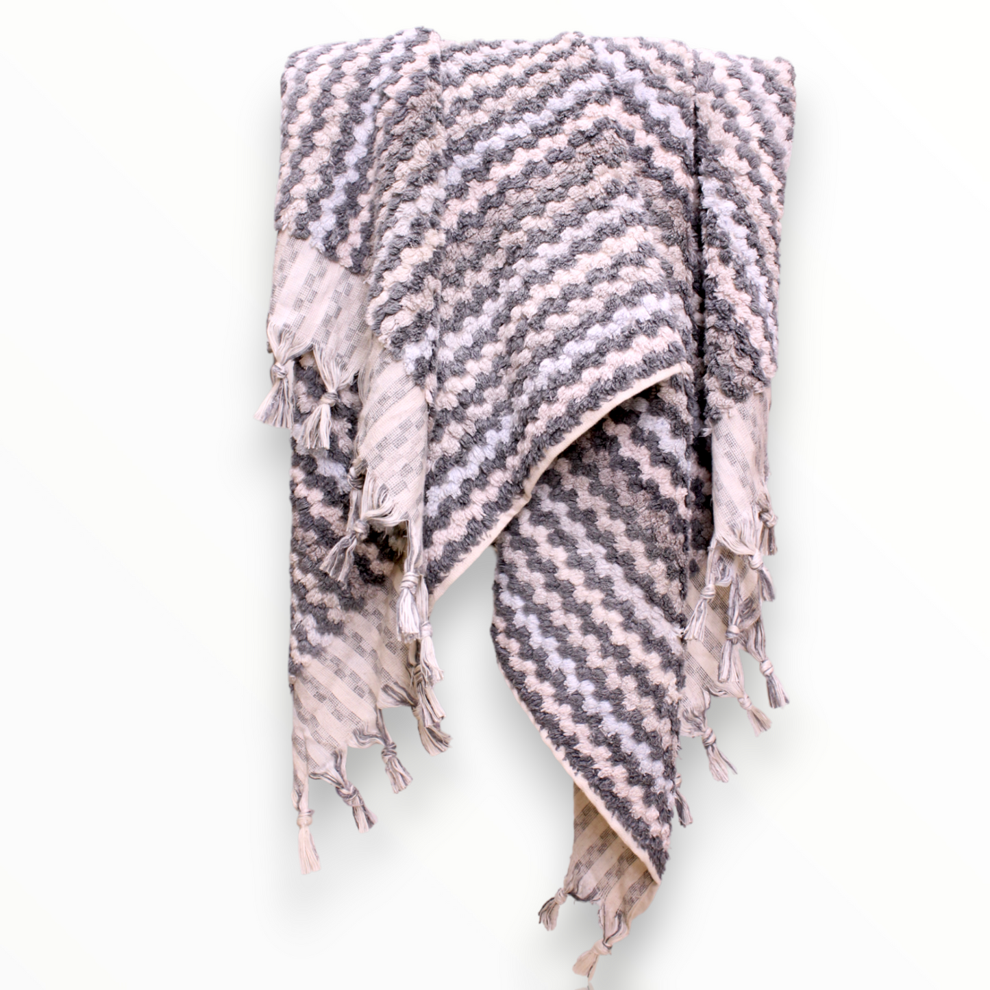 Designer Natural Cotton Hand-Woven Turkish Terry Hammam Towel