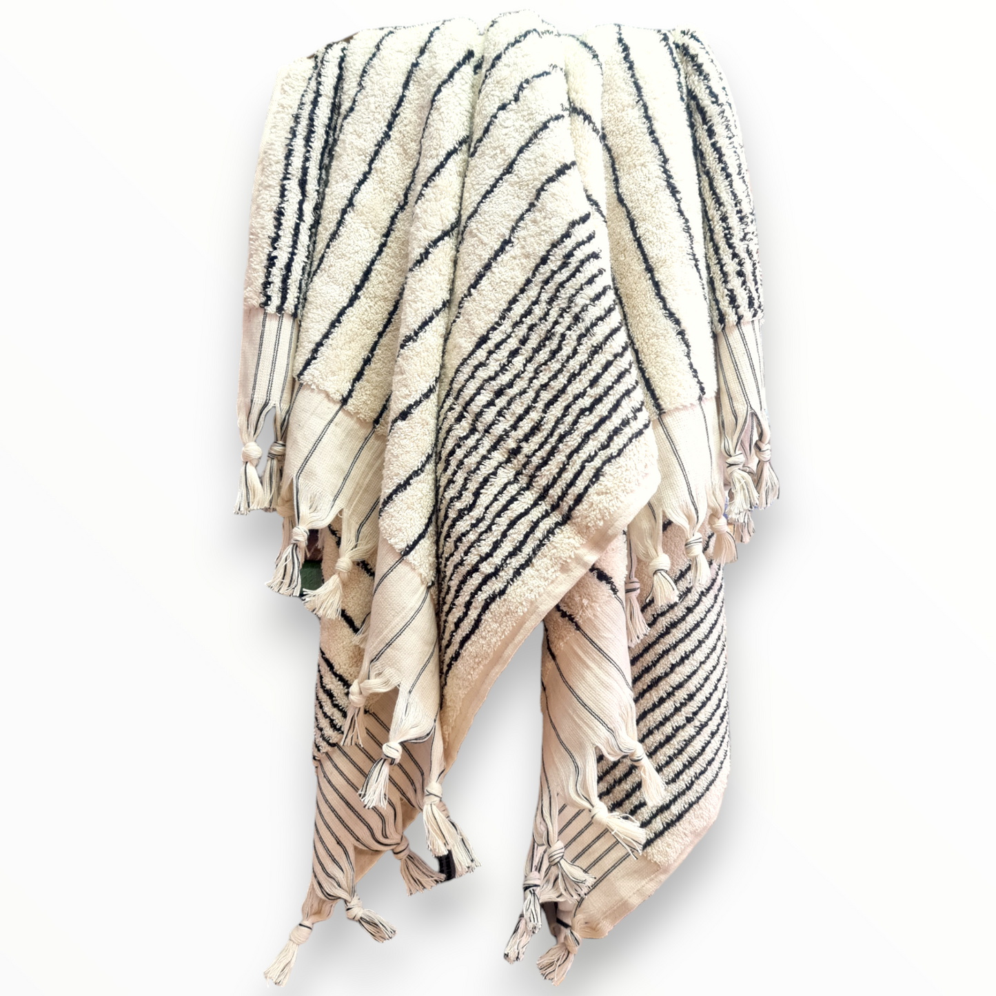 Natural Cotton Hand-Woven Turkish Terry Hammam Towel