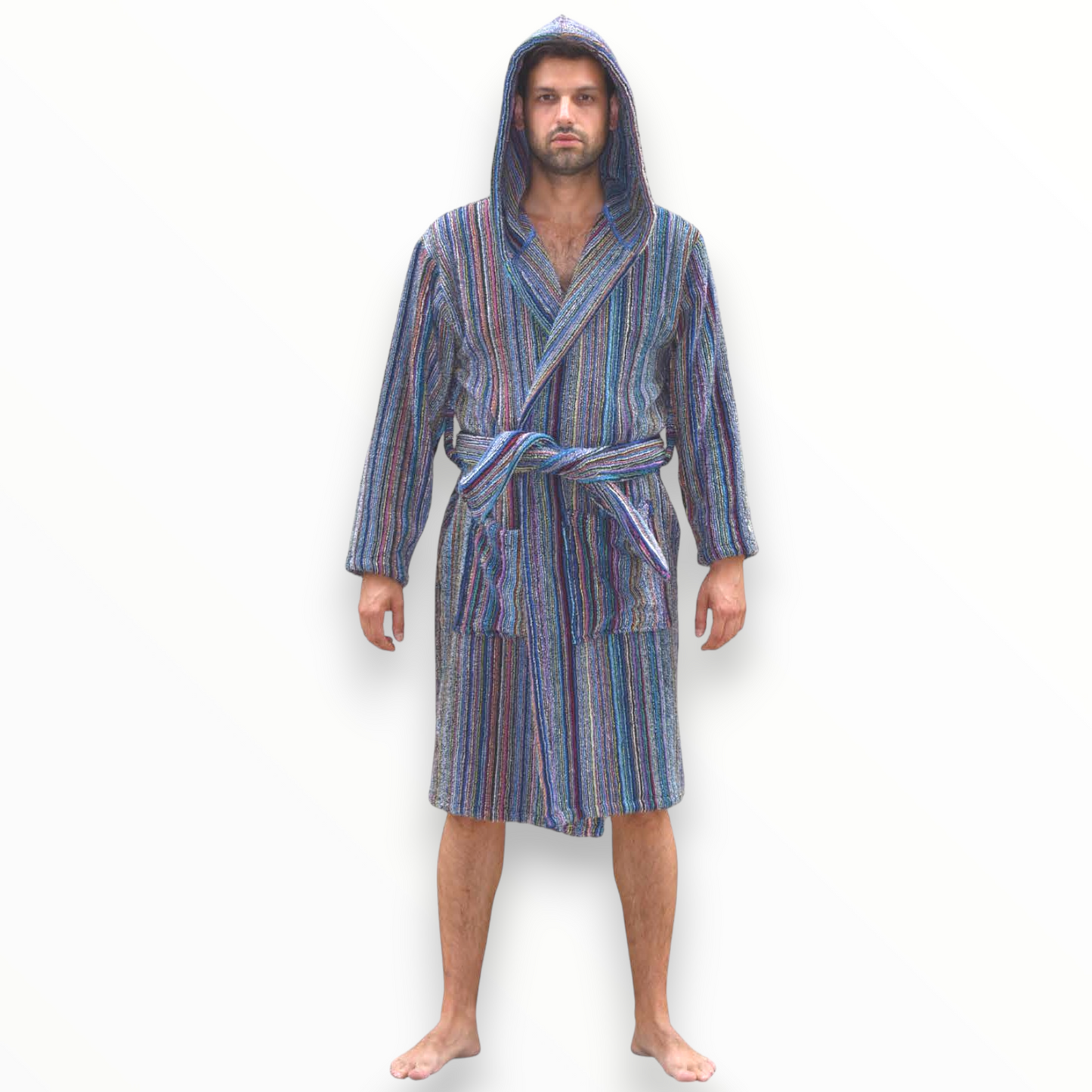 Natural Cotton Hand-Woven Turkish Terry Towel Men's Bathrobe