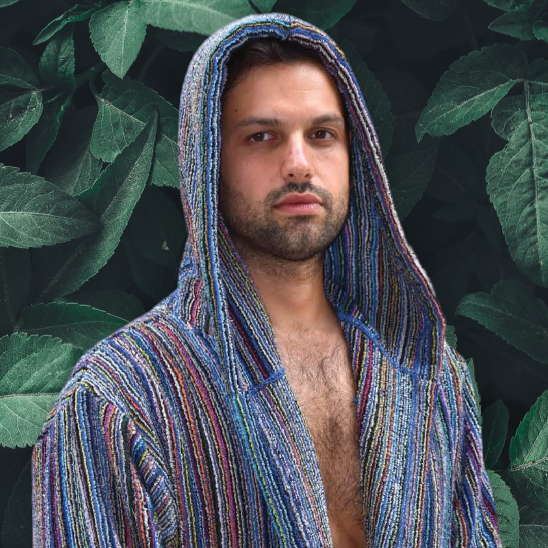 Natural Cotton Hand-Woven Turkish Terry Towel Men's Bathrobe