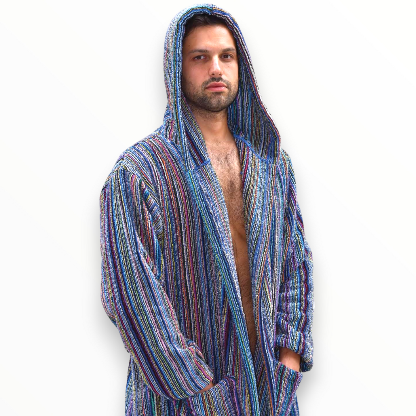 Natural Cotton Hand-Woven Turkish Terry Towel Men's Bathrobe