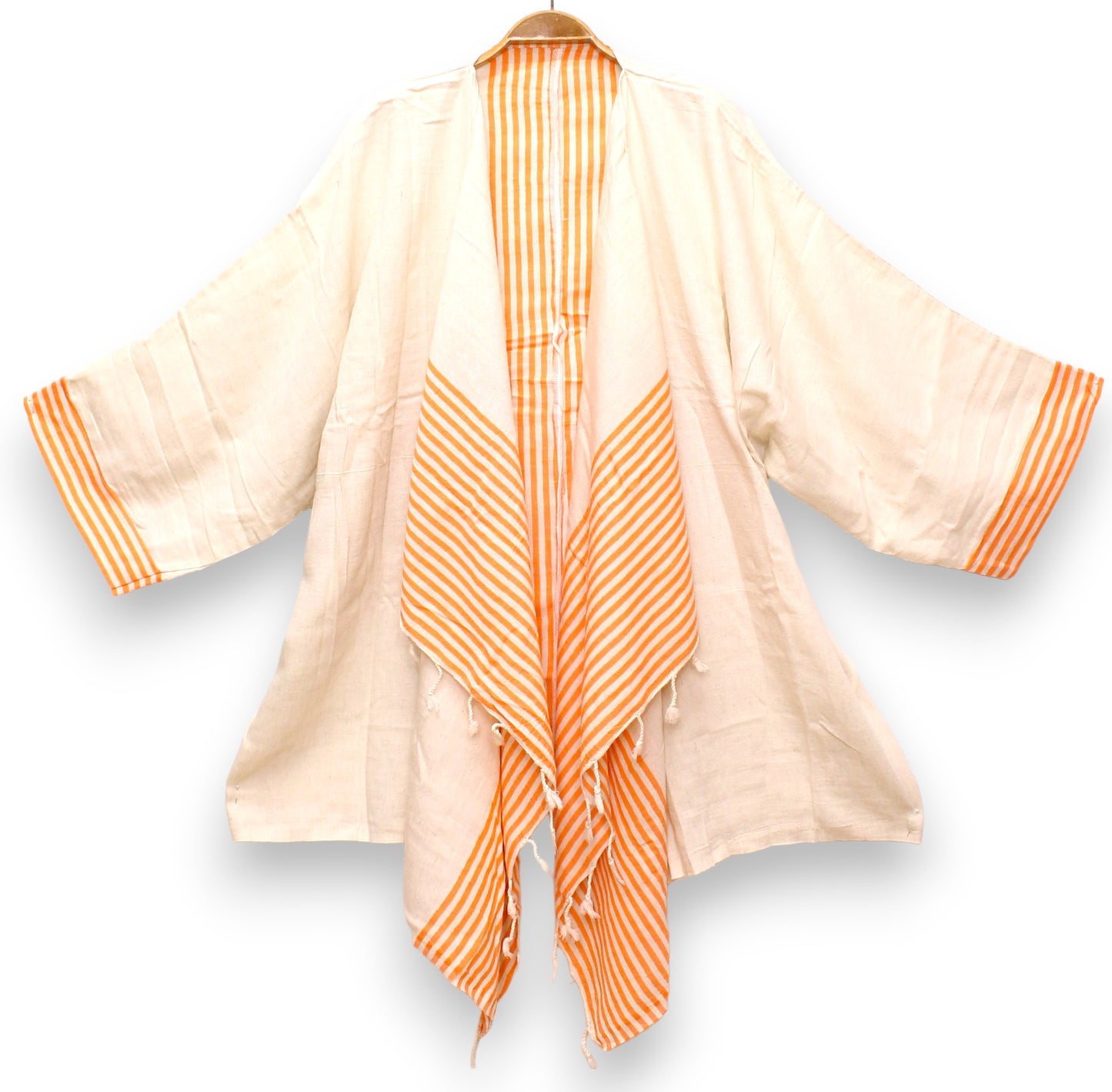 Natural Cotton Hand-Woven Turkish Towel Poncho