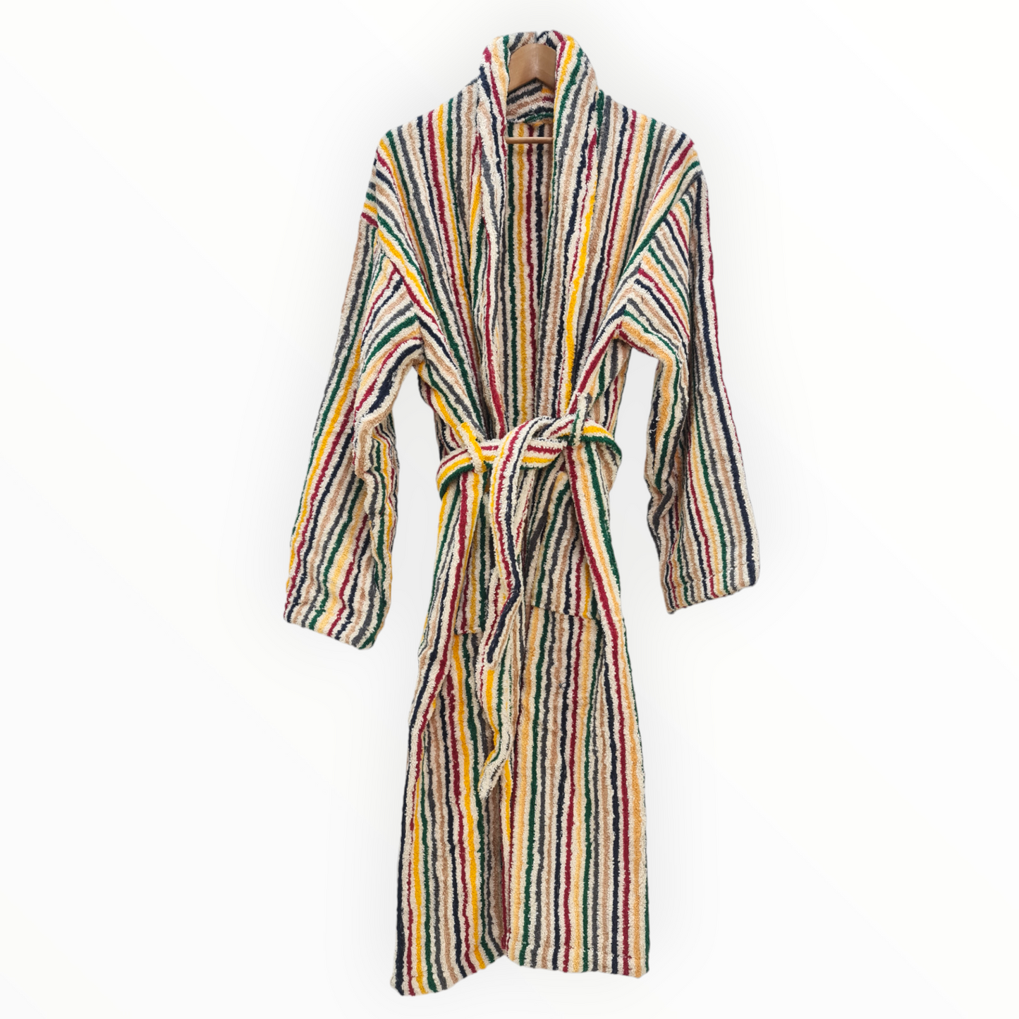 Natural Cotton Hand-Woven Unisex One Size Terry Towel Bathrobe