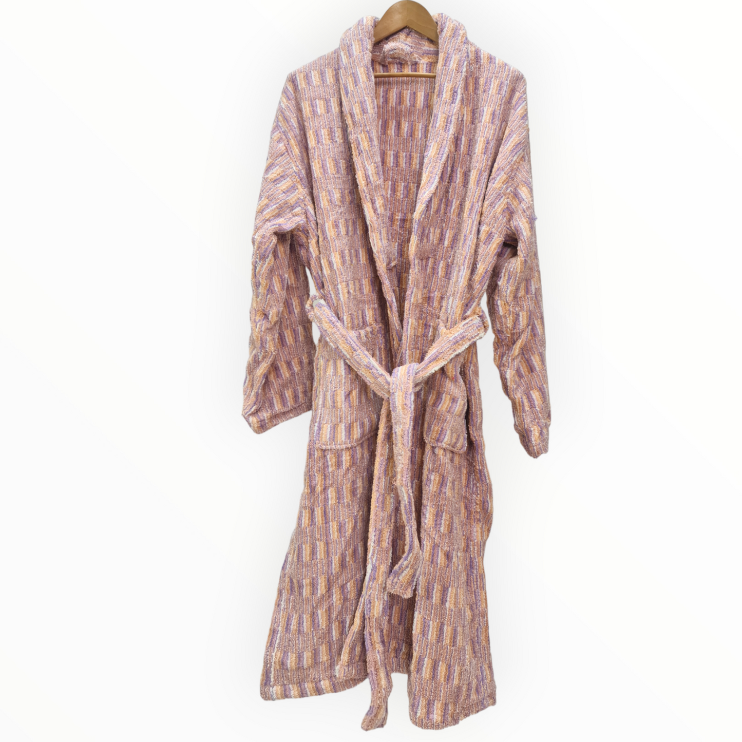 Natural Cotton Hand-Woven Unisex One Size Terry Towel Bathrobe