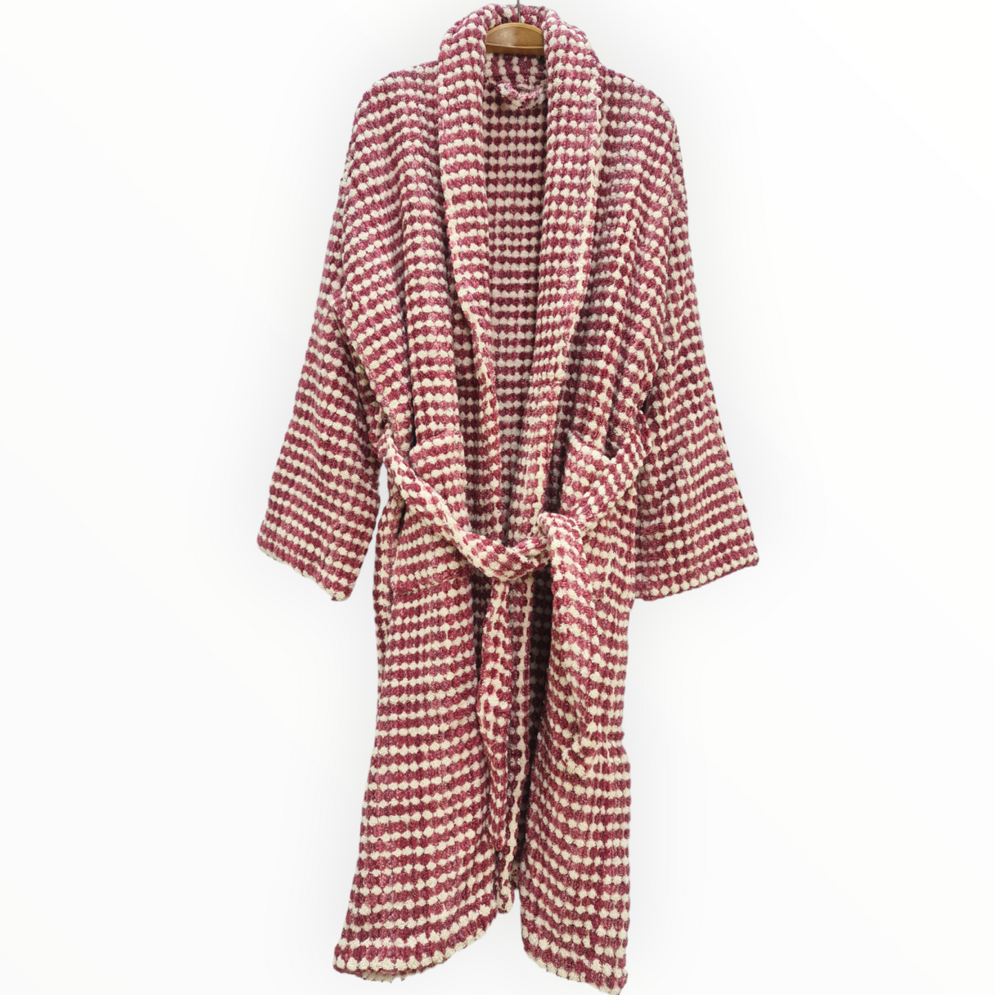 Natural Cotton Hand-Woven Unisex One Size Terry Towel Bathrobe