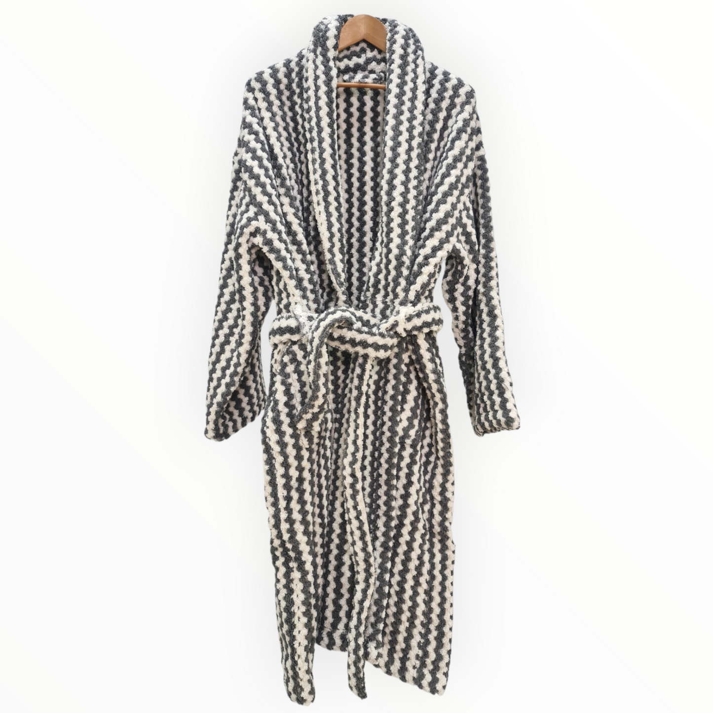 Natural Cotton Hand-Woven Unisex One Size Terry Towel Bathrobe
