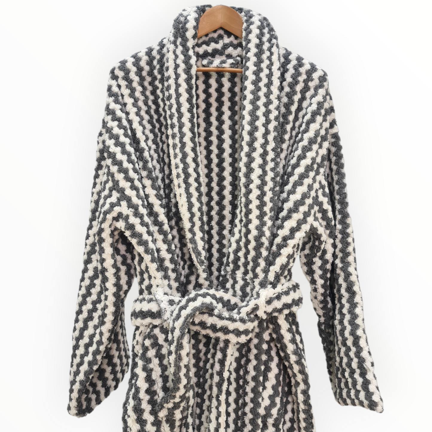 Natural Cotton Hand-Woven Unisex One Size Terry Towel Bathrobe