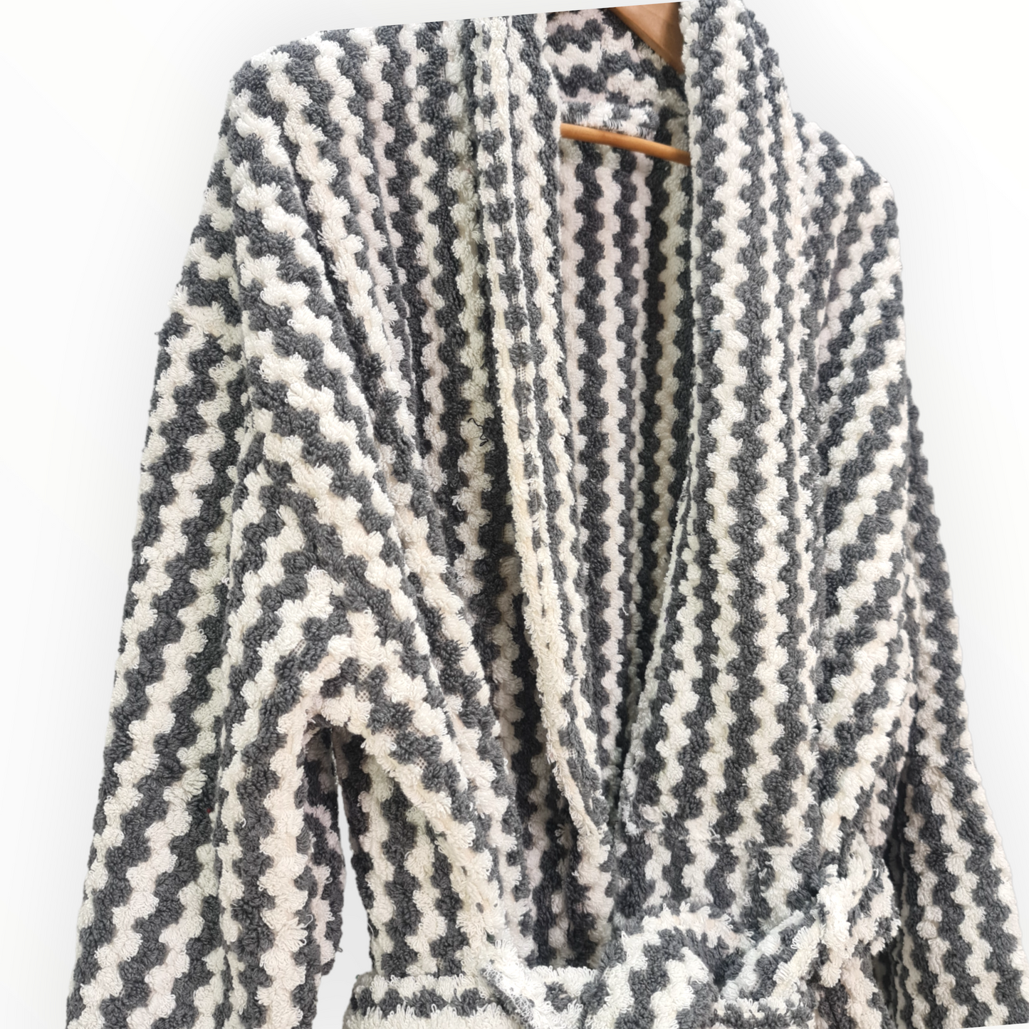 Natural Cotton Hand-Woven Unisex One Size Terry Towel Bathrobe