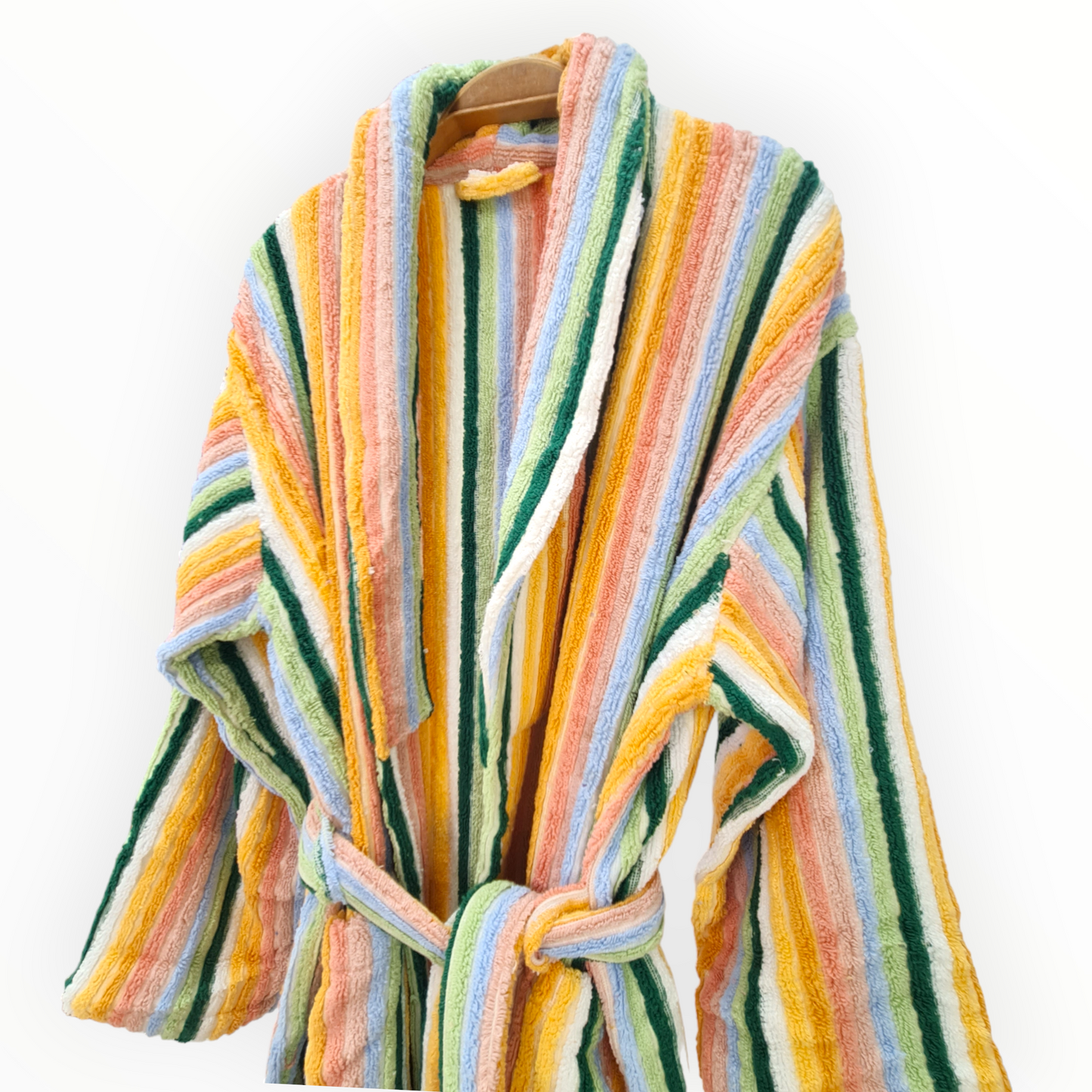 Natural Cotton Hand-Woven Unisex One Size Terry Towel Bathrobe