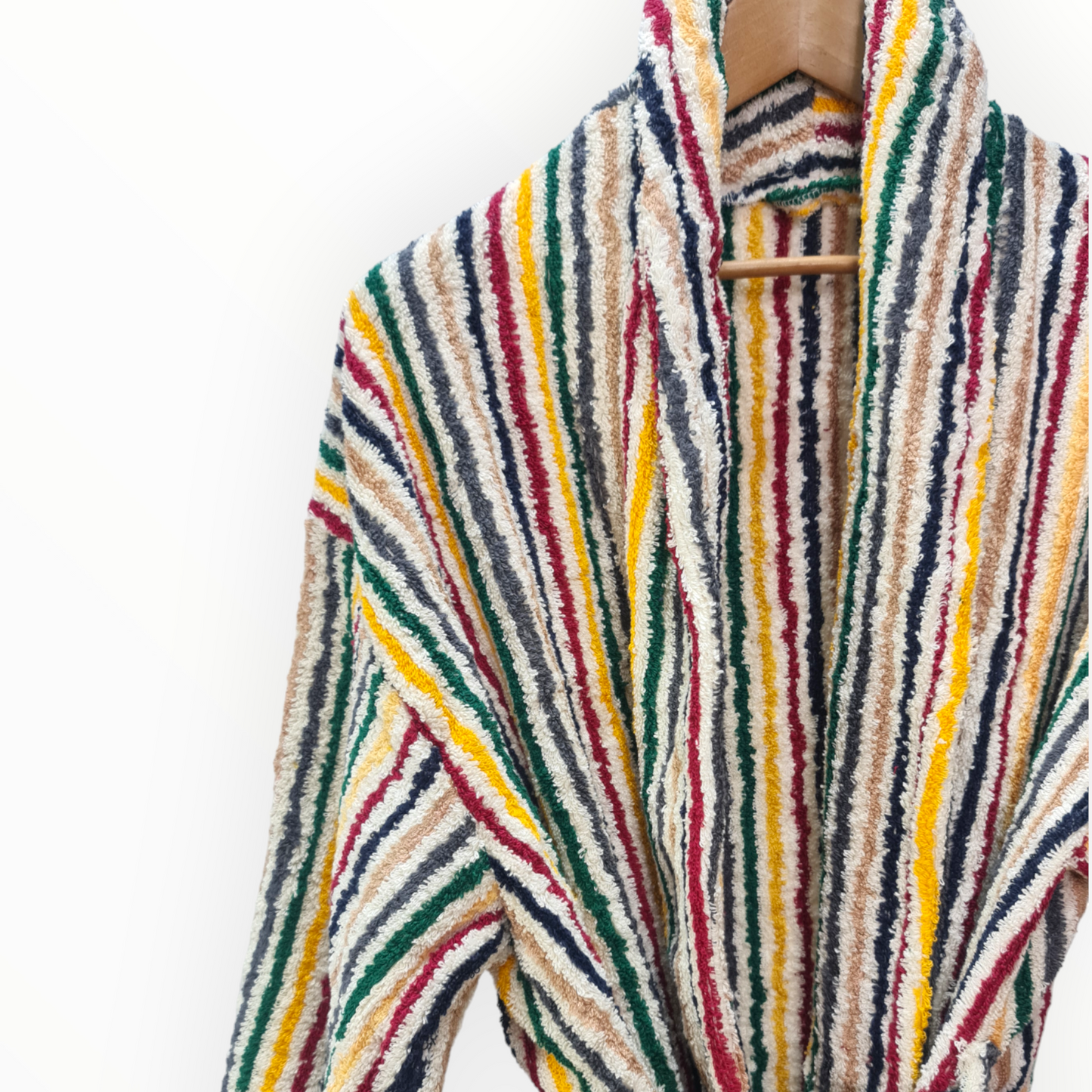 Natural Cotton Hand-Woven Unisex One Size Terry Towel Bathrobe