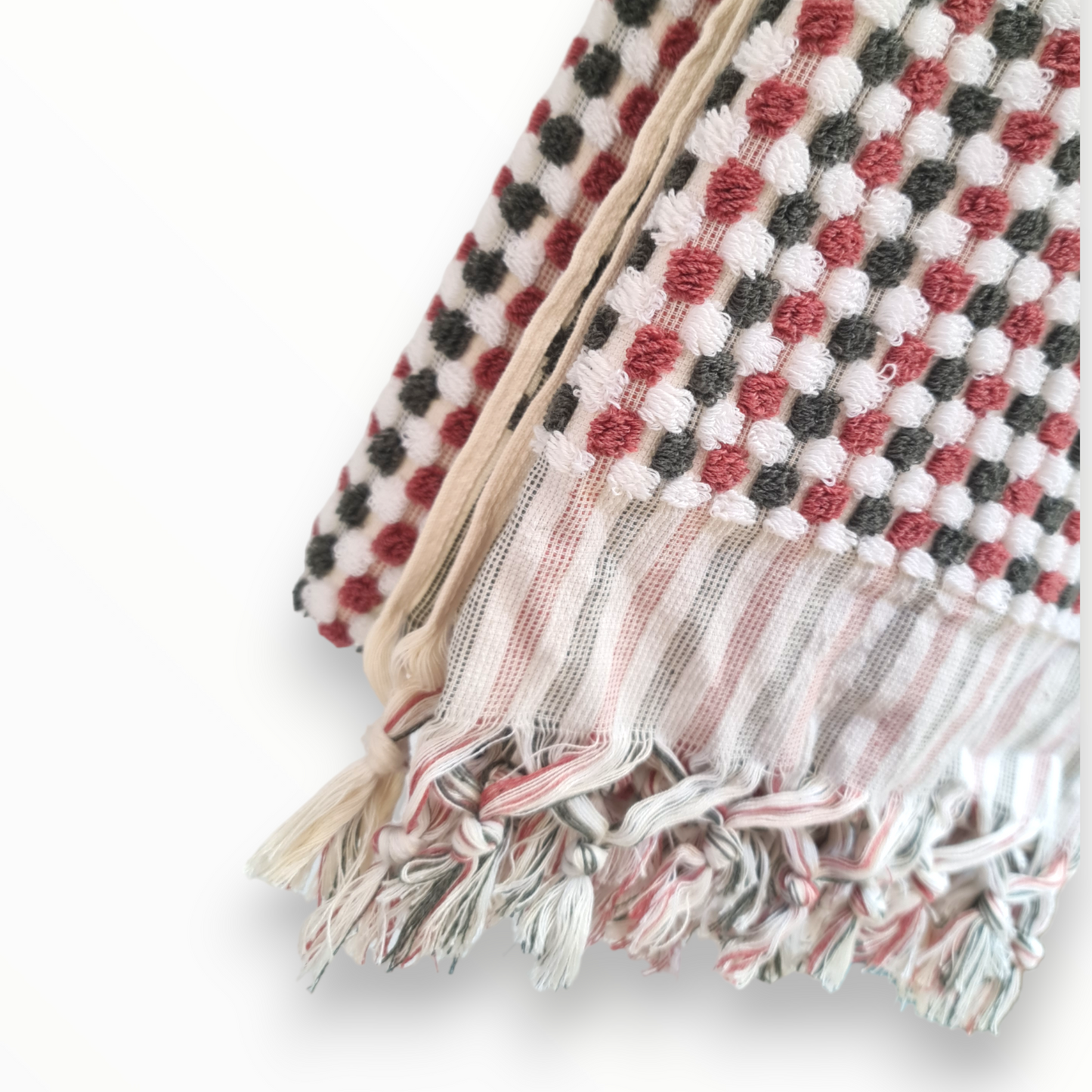 Natural Cotton Hand Woven Turkish Pompom Bath Towel - Hammam Towel
