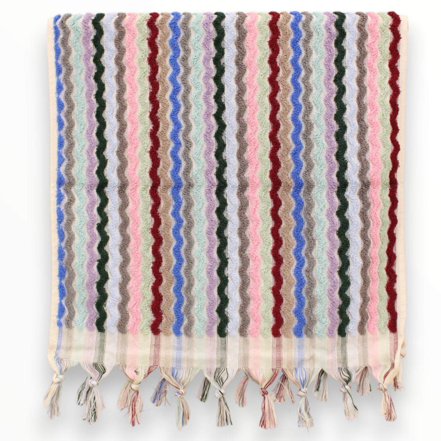 Natural Cotton Hand Woven Turkish Towel - Zigzag Hand Towel