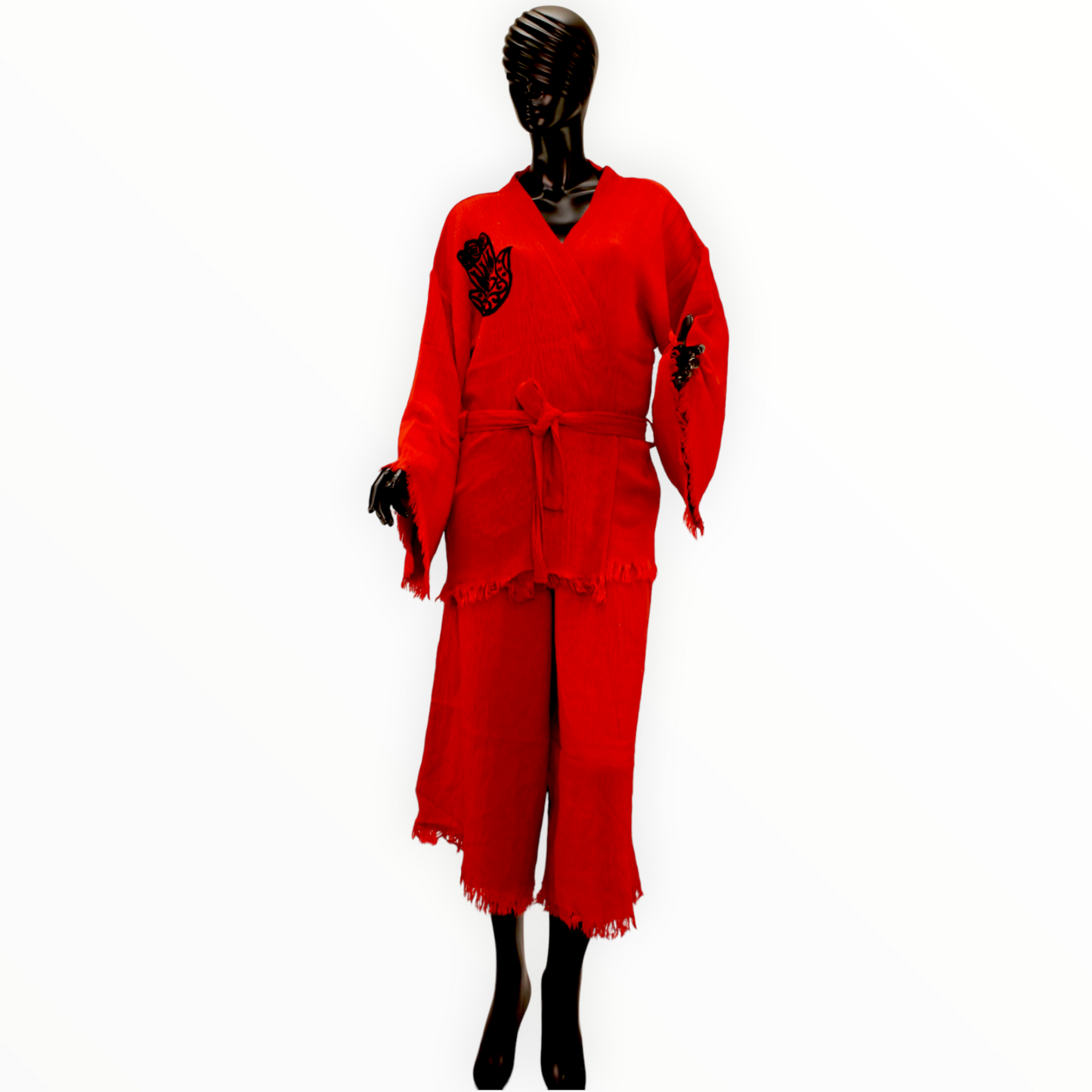 Natural Cotton Kimono Jacket Pants Set