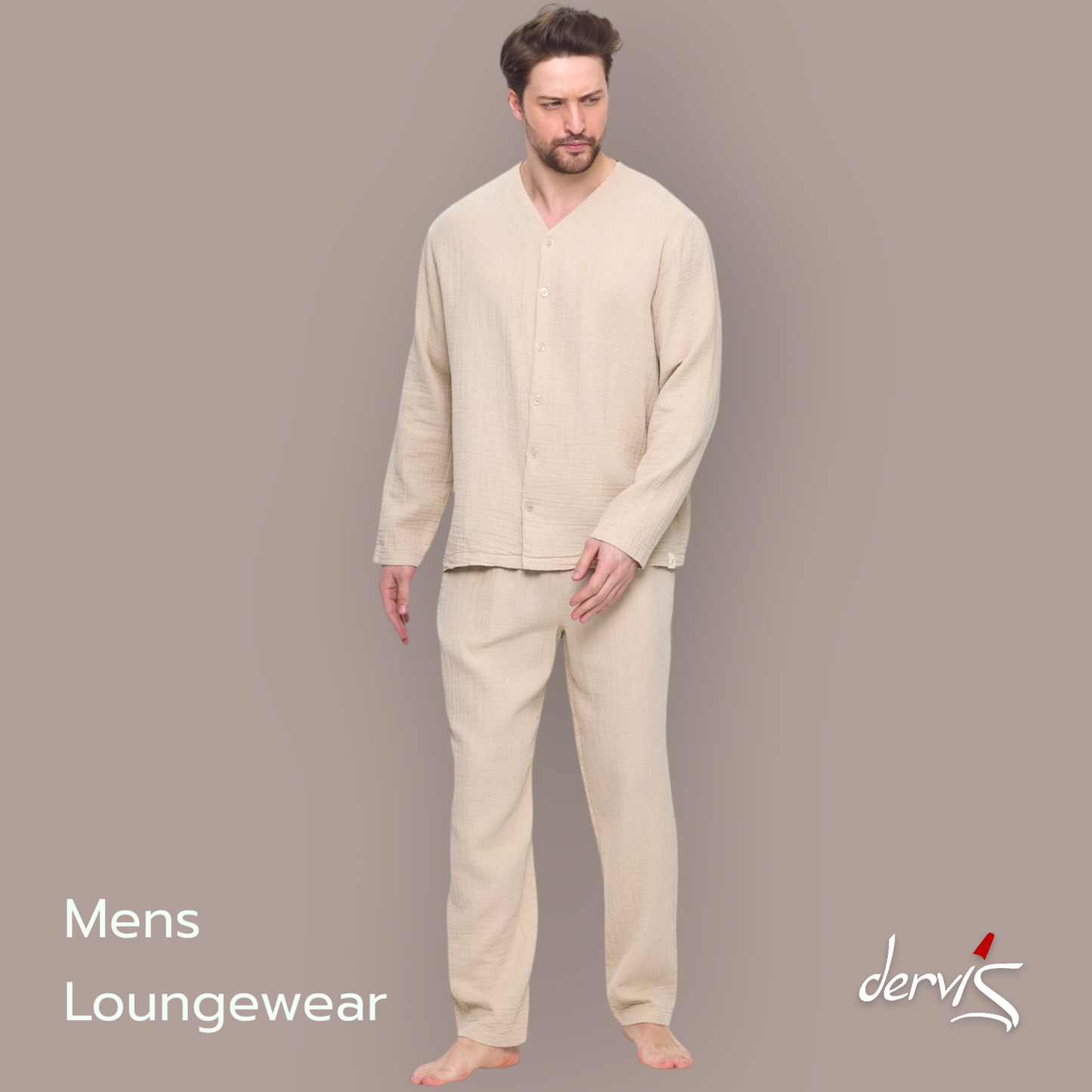 Natural Cotton Muslin Handmade Men's Pajamas
