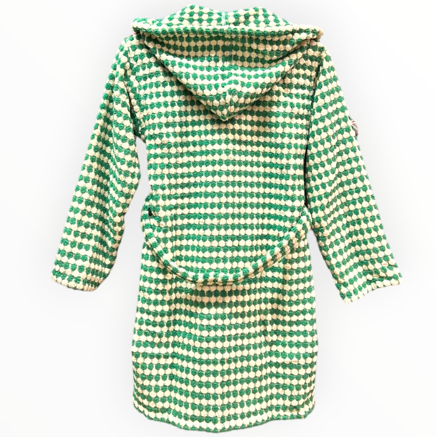 Handwoven Natural Turkish Cotton Terry Kids Bathrobe – PomPom Design