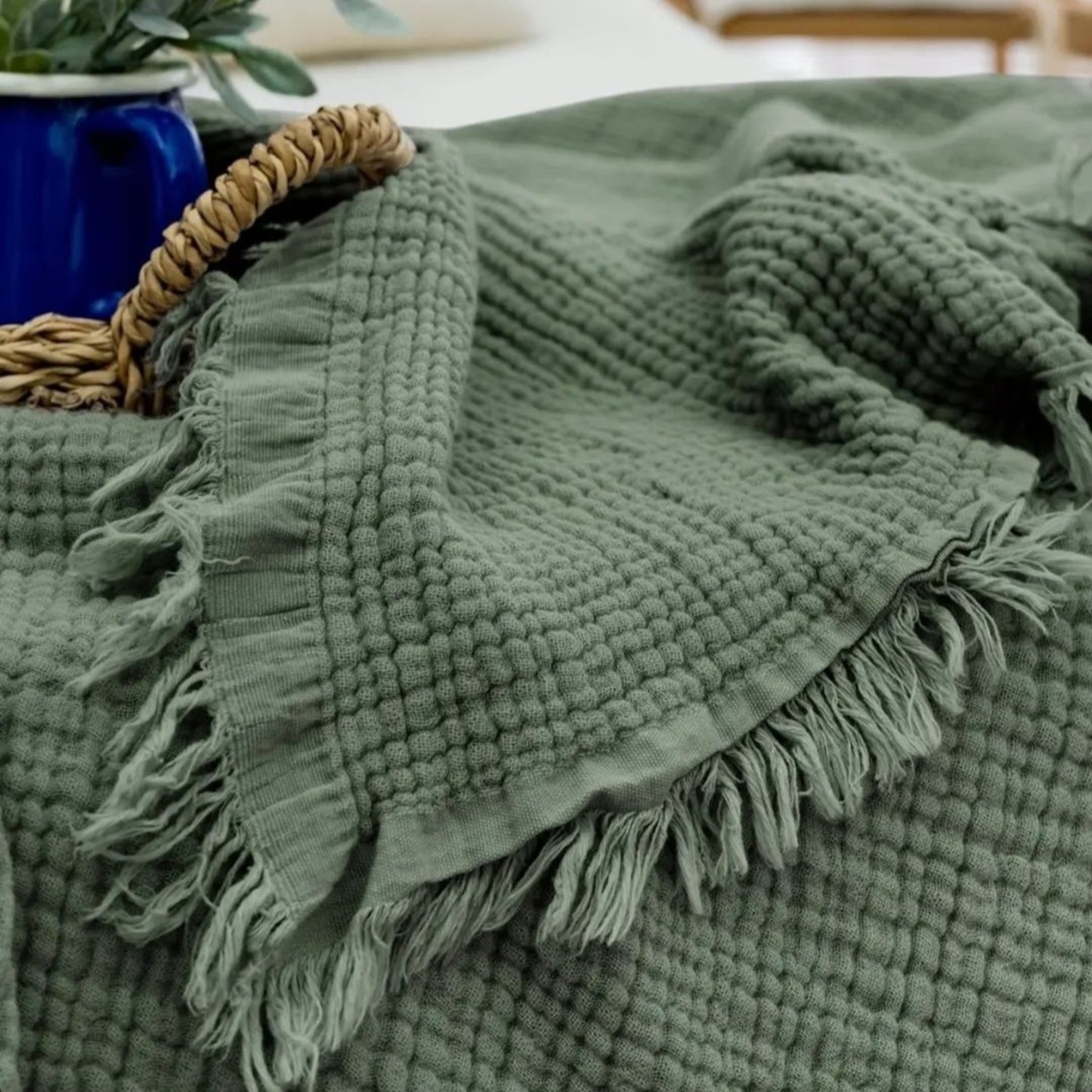 Handmade Organic Turkish Cotton Muslin Gauze Blanket