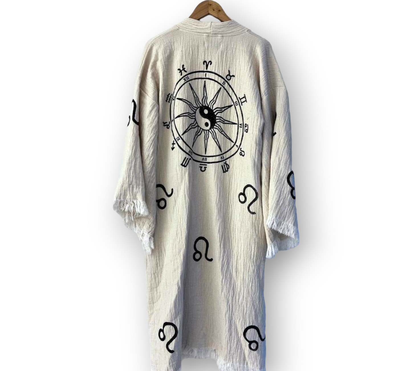 Unisex Natural Cotton Turkish Towel Kimono Kaftan Bathrobe