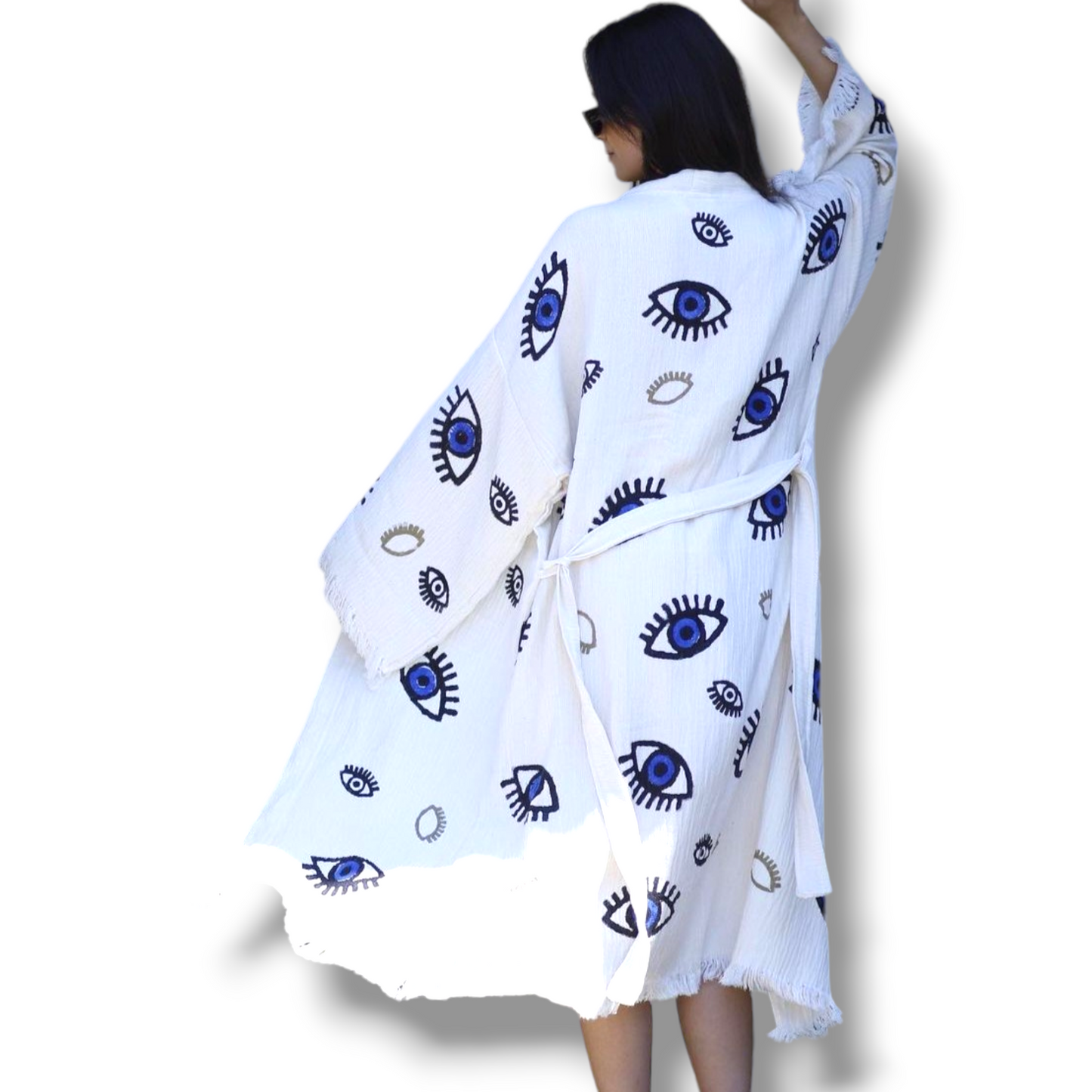 Evil Eye Turkish Towel Kimono Kaftan Bathrobe