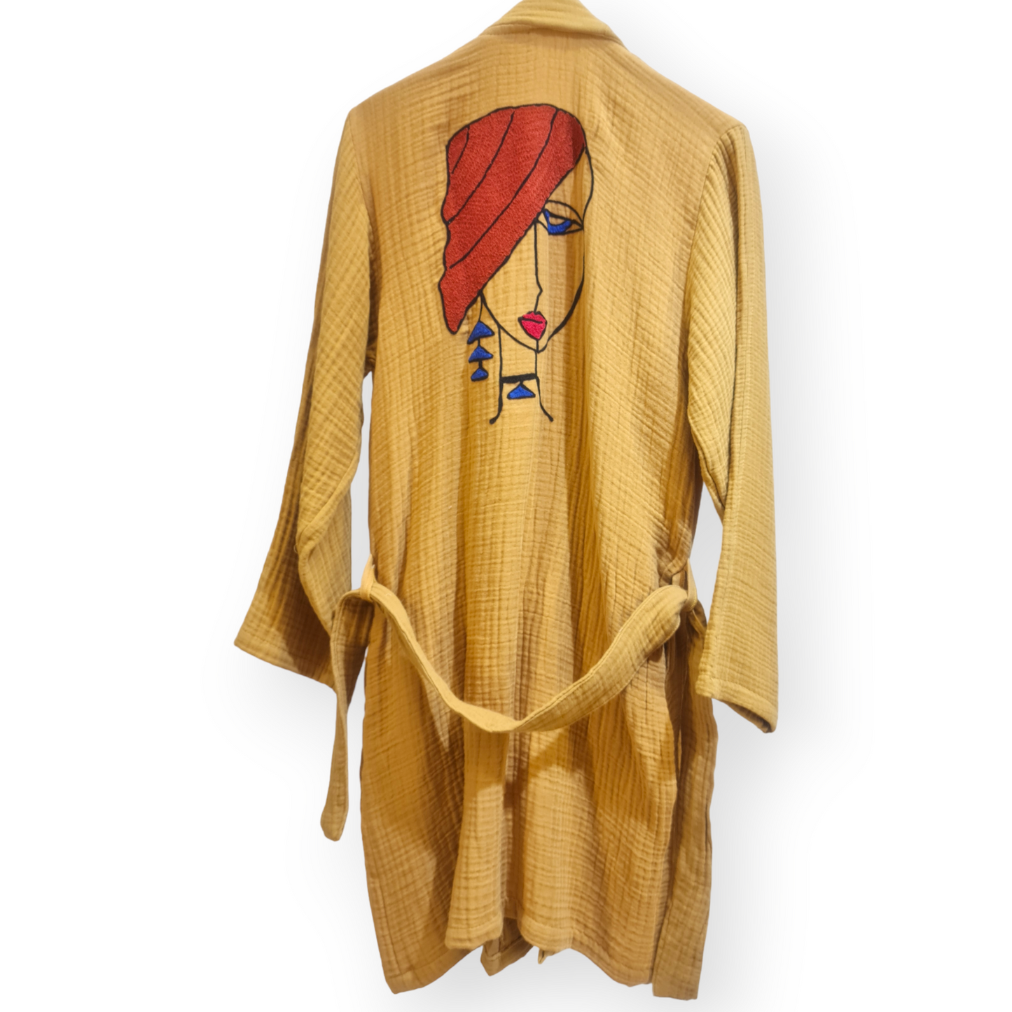 Natural Cotton Hand Embroidered Kimono