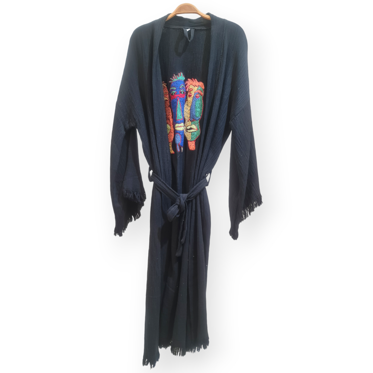 Natural Cotton Hand Embroidered Kimono
