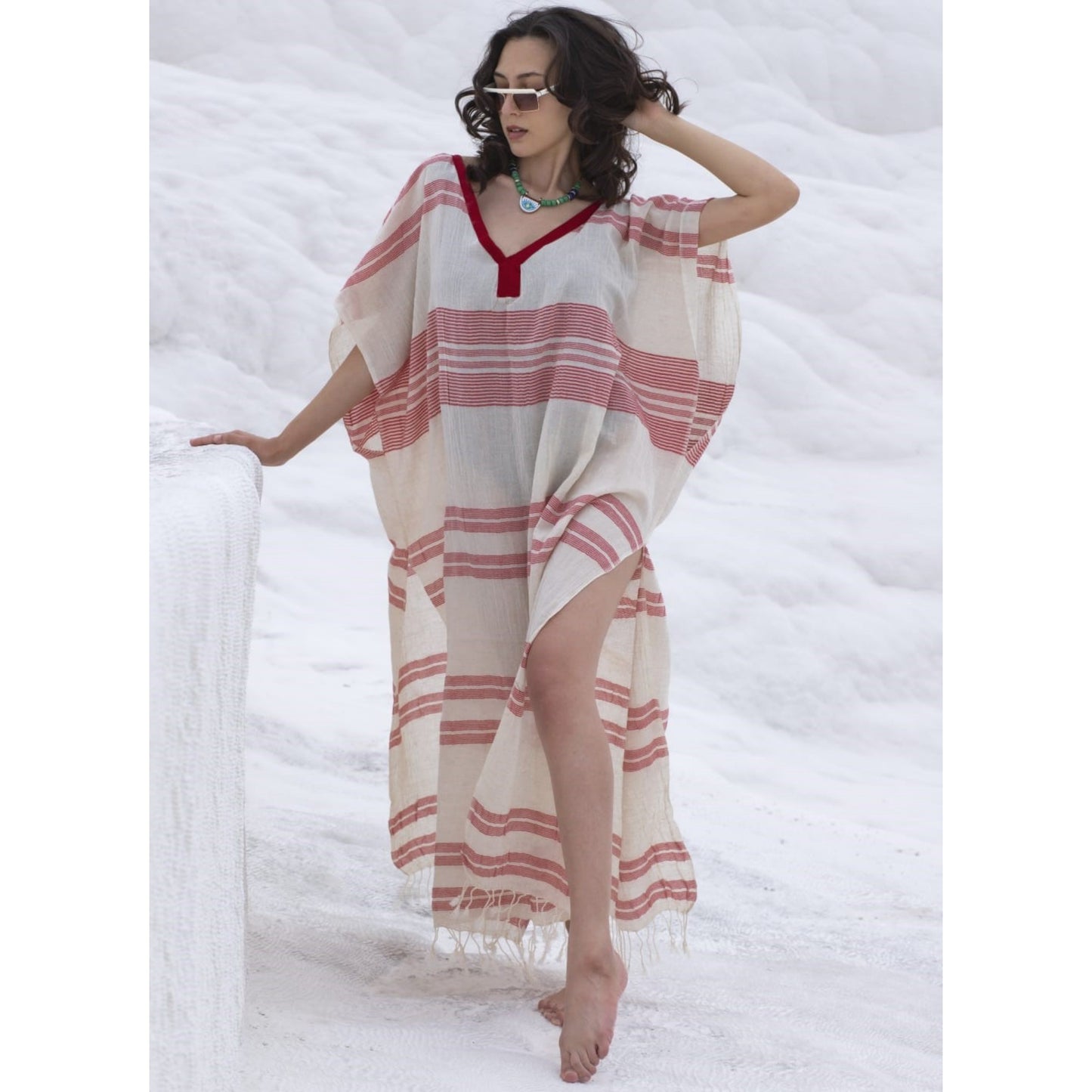 Pure Linen Handmade Beach Kaftan