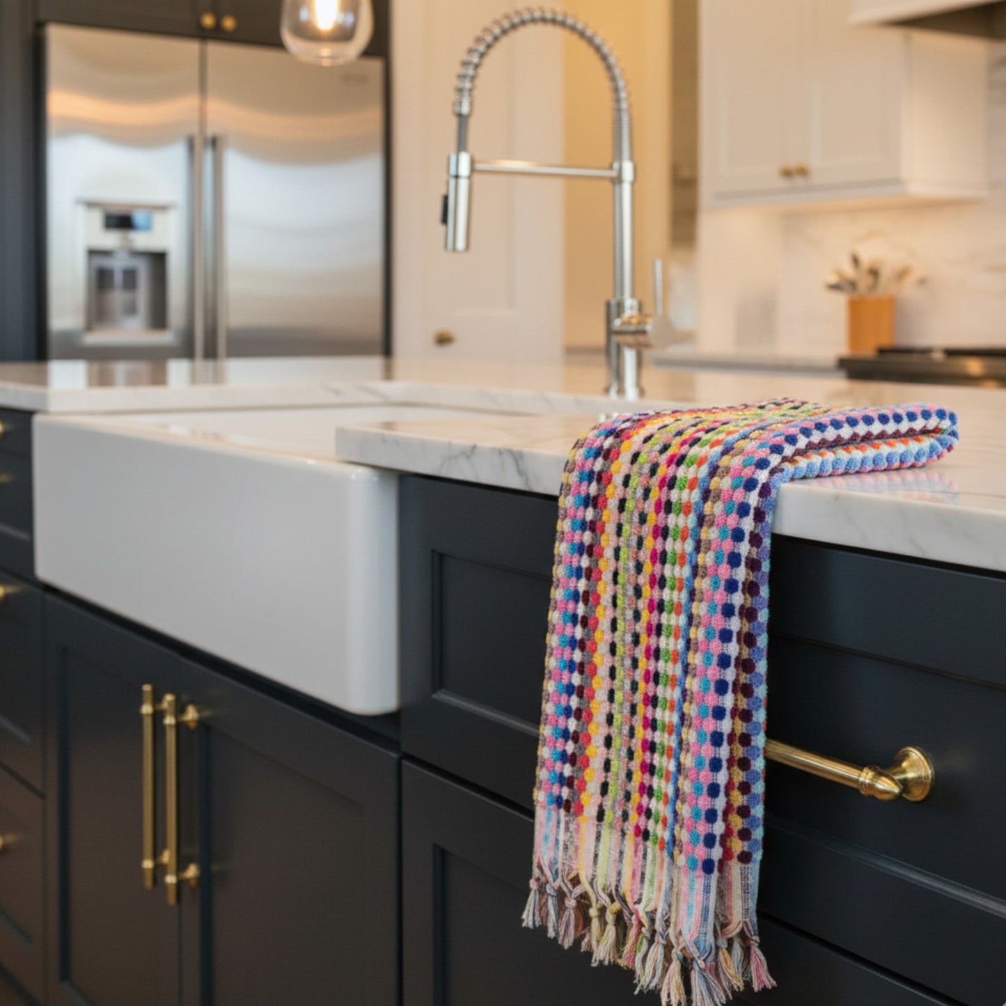 Turkish Hammam Bath Terry Hand Towels – Multi Color Dotted