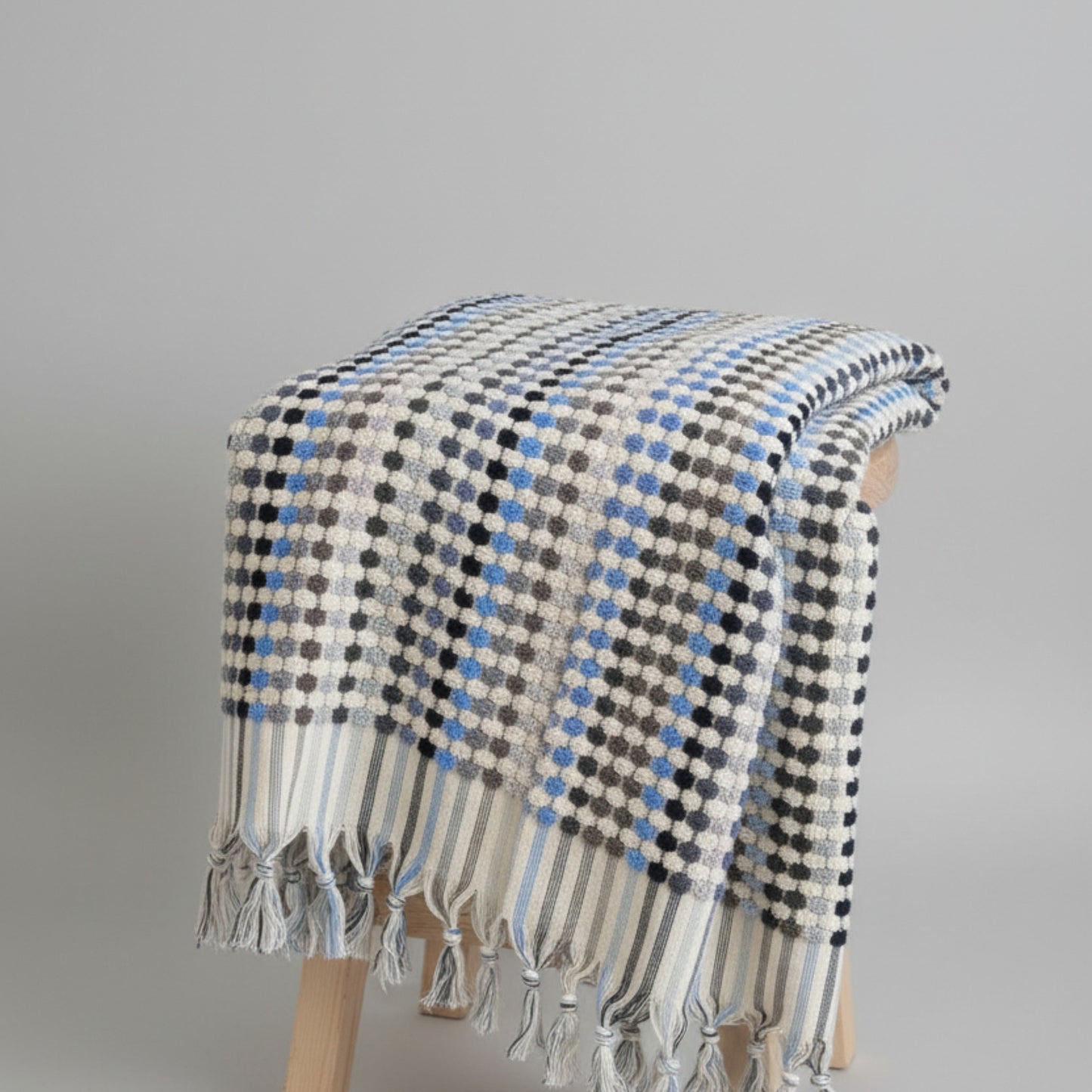 Turkish Hammam Bath Terry Towel Indigo Shades Dotted